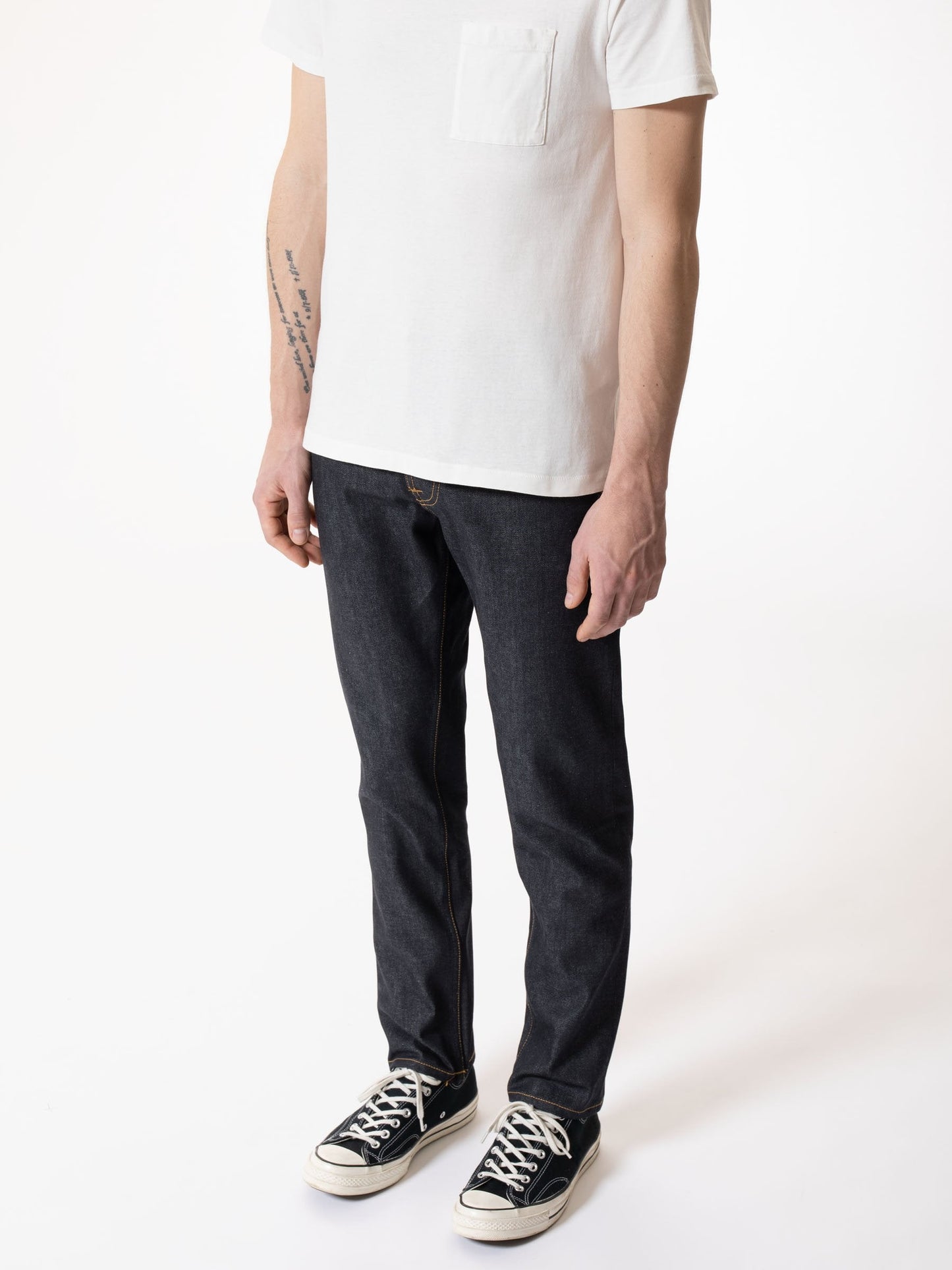 Jean fuselé brut en coton bio - steady eddie ii dry platino