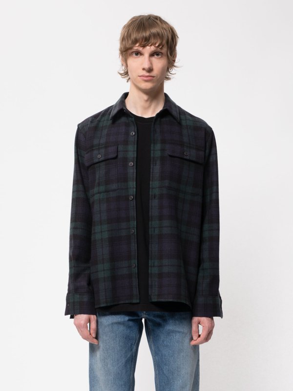 Surchemise à carreaux en laine et polyester recyclés - sten