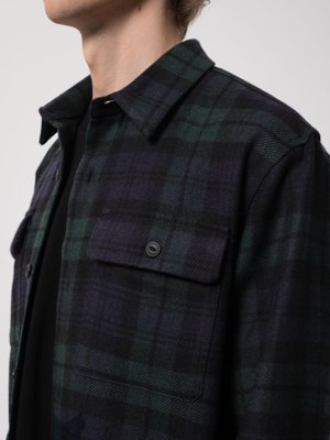 Surchemise à carreaux en laine et polyester recyclés - sten