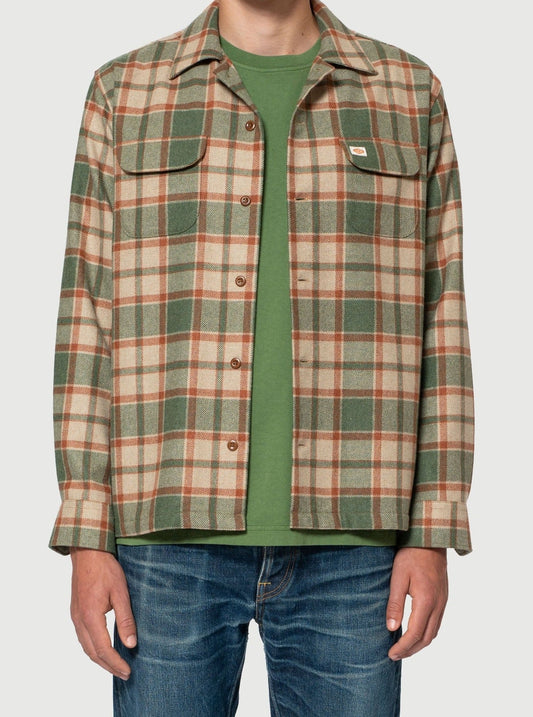 Chemise à carreaux tartan en laine et recyclés - sten check wool multi