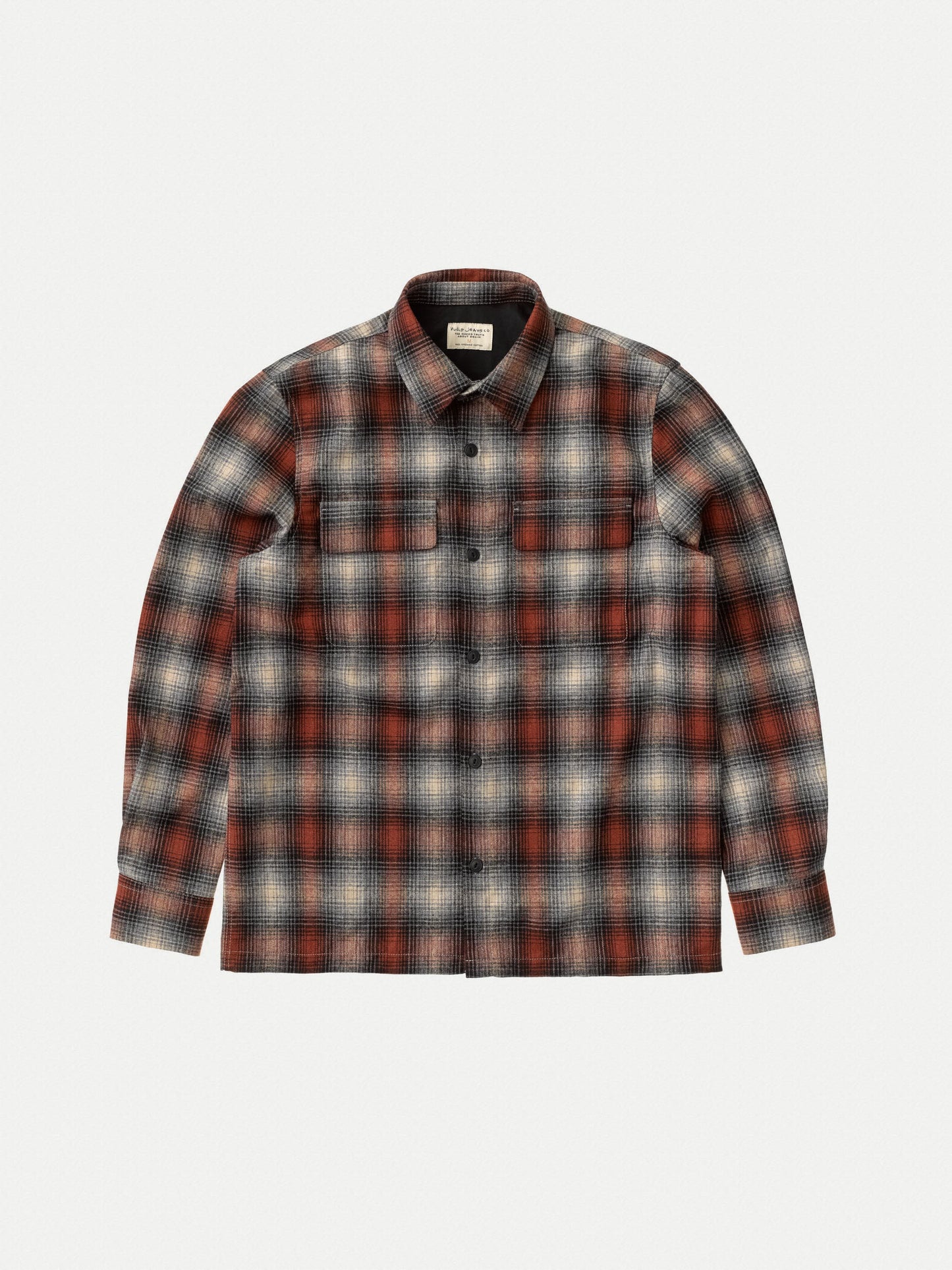 Chemise à carreaux en laine recyclée - Sten Shadow Check Wool poppy red