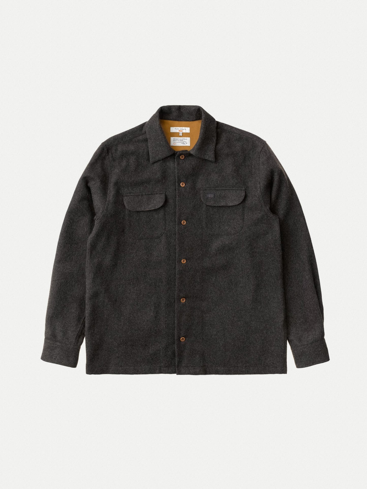 Veste marron en laine et recyclé - sten wool solid brownmelange