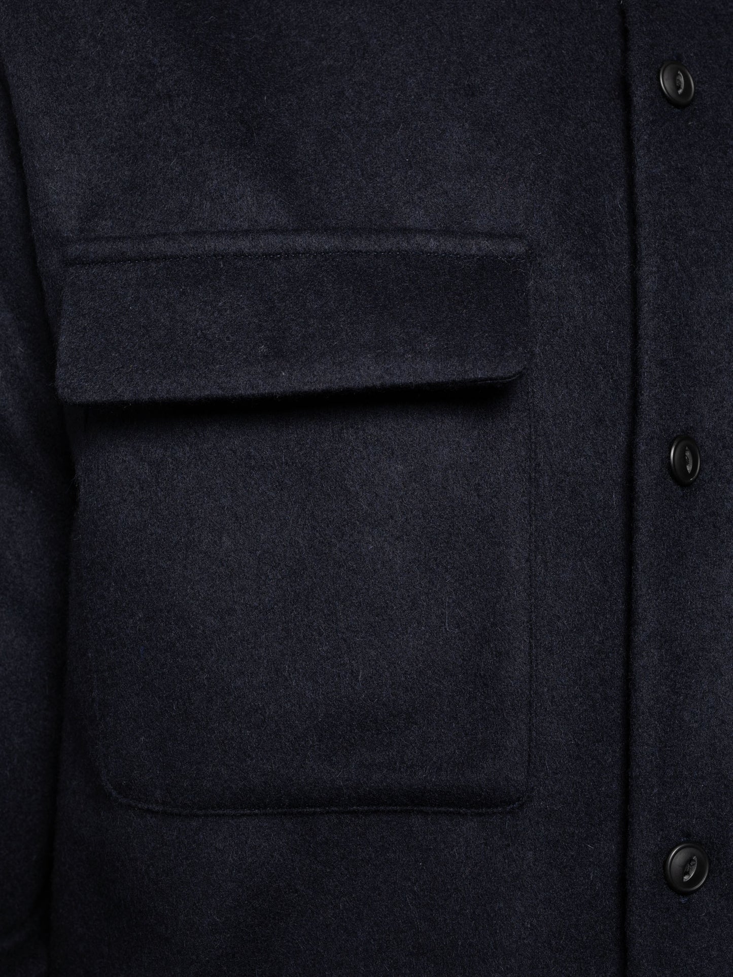 Surchemise bleu marine en laine recyclée - Sten Wool Solid navy