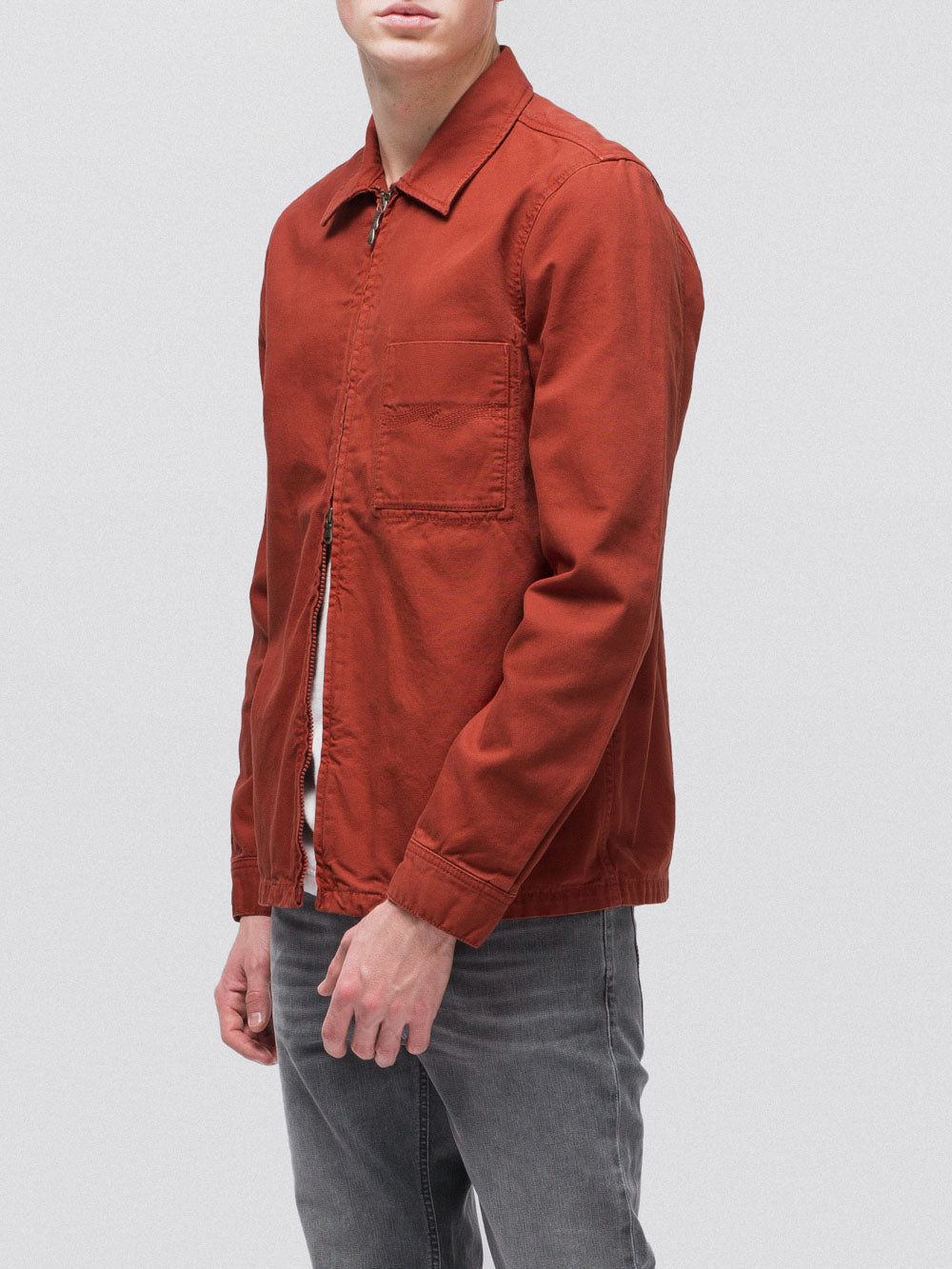 Veste zippée rouge en coton bio - Sten Zip