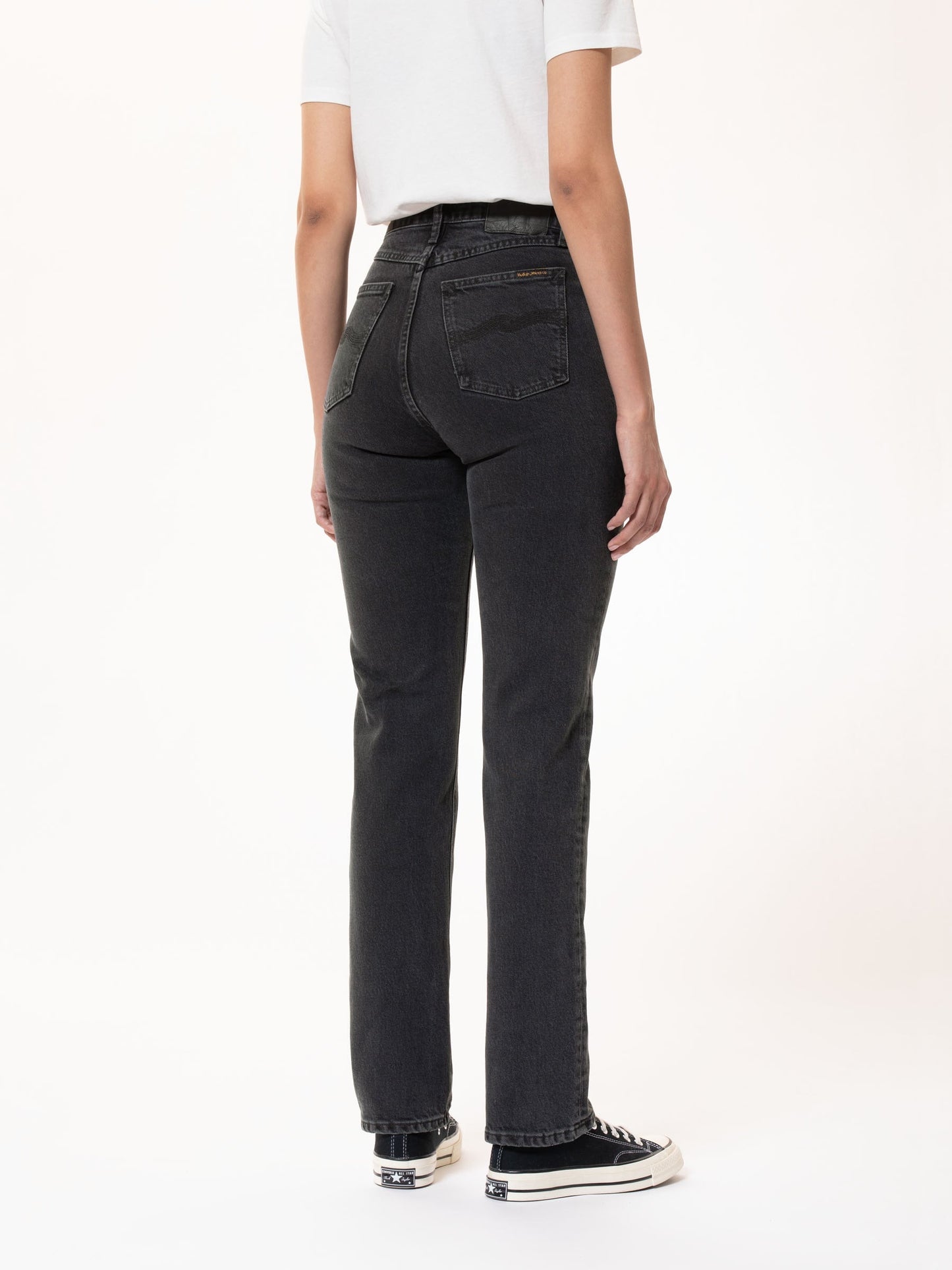Jean droit noir en coton bio et tencel - straight sally black sand