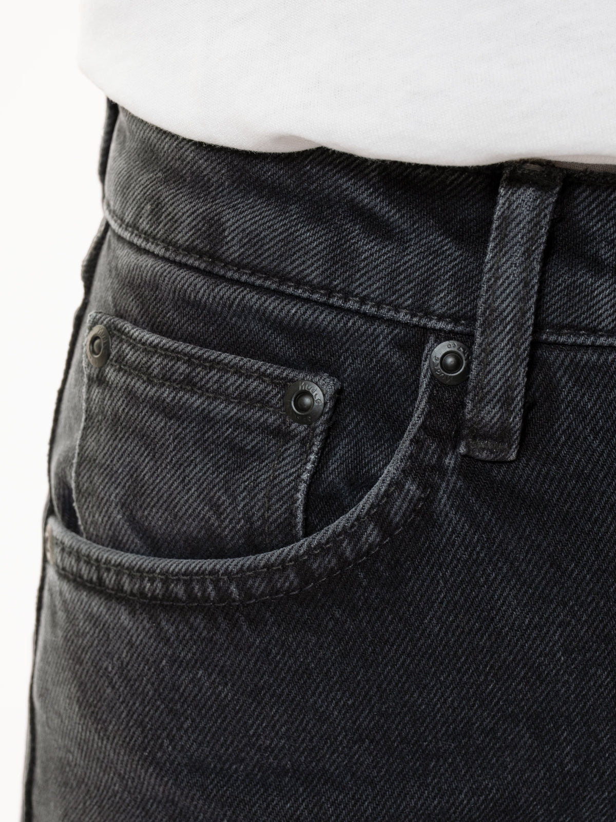 Jean droit noir en coton bio et tencel - straight sally black sand