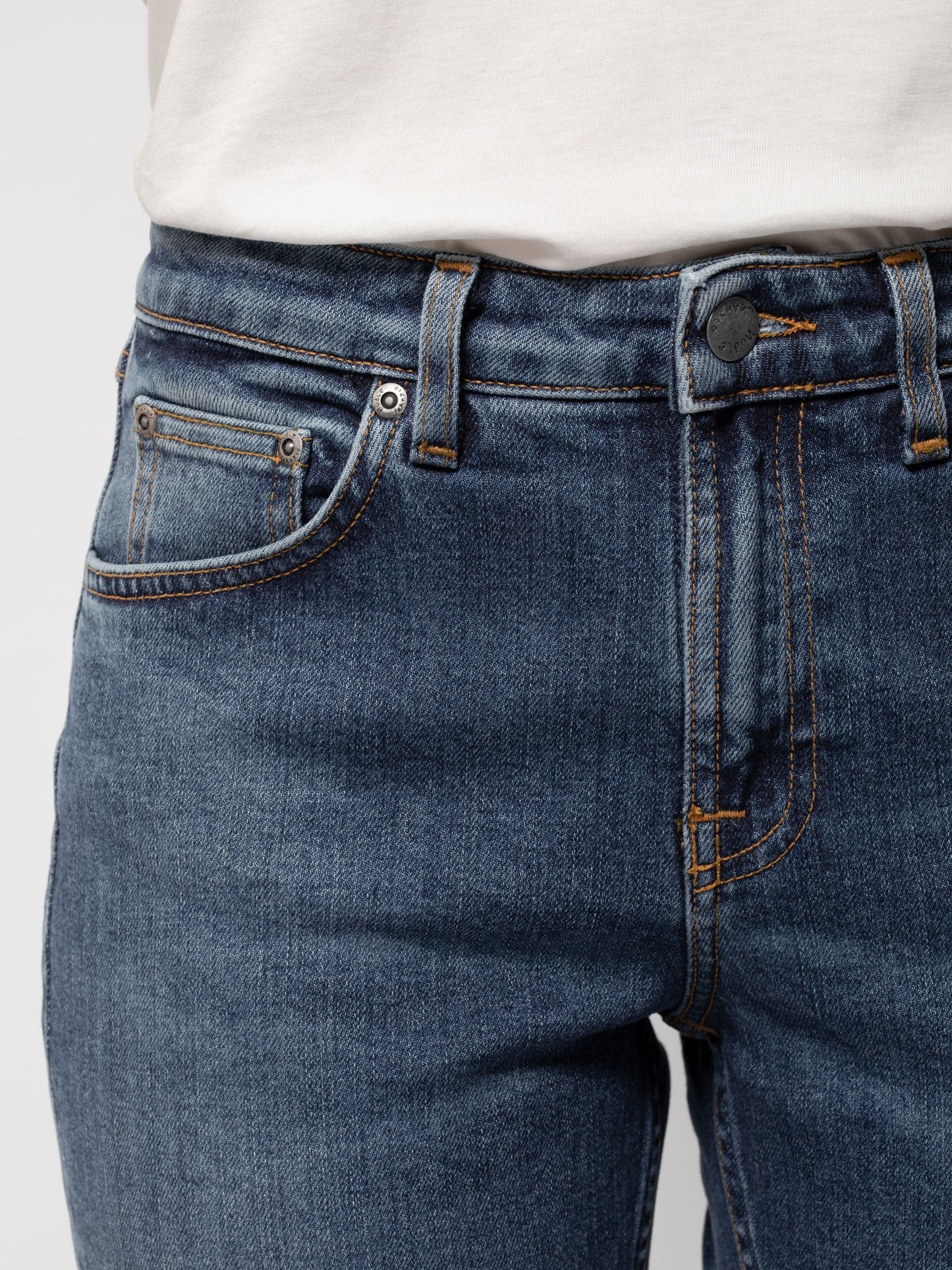 Jean droit bleu en coton bio - Straight sally dark stone