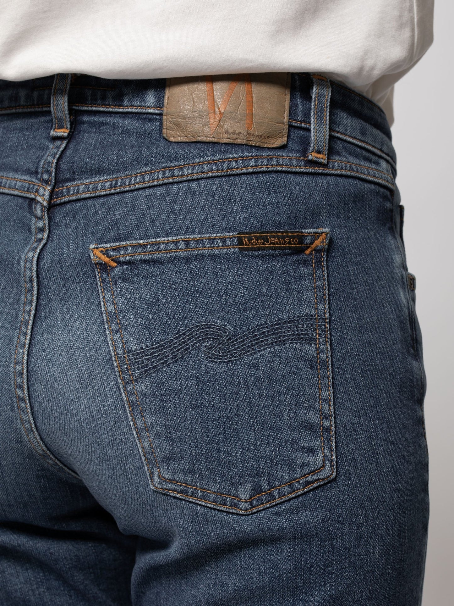 Jean droit bleu en coton bio - Straight sally dark stone