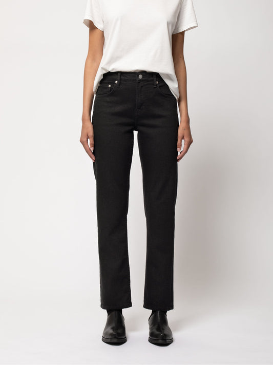 Jean droit noir en coton bio - Straight sally ever black