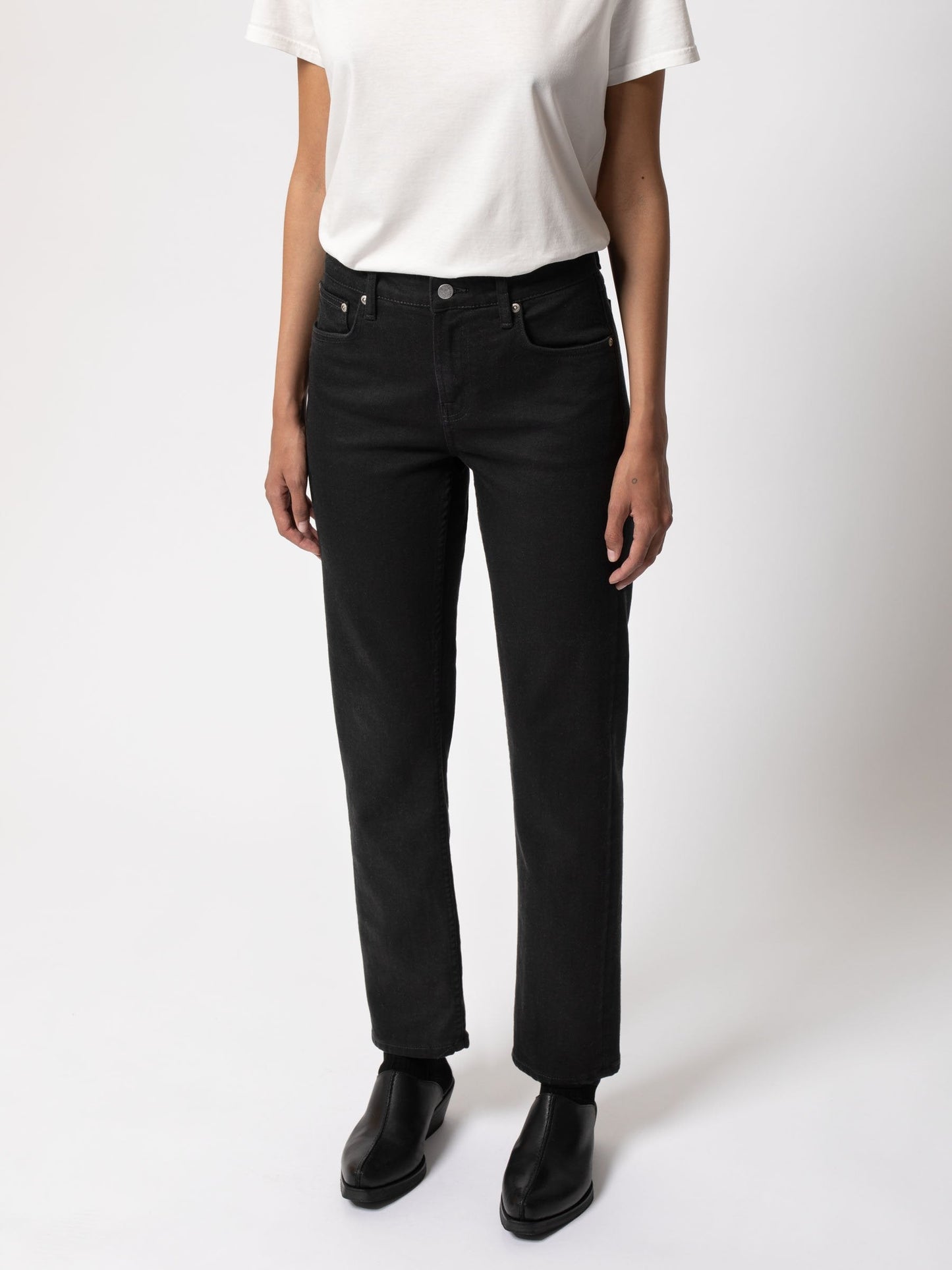 Jean droit noir en coton bio - Straight sally ever black