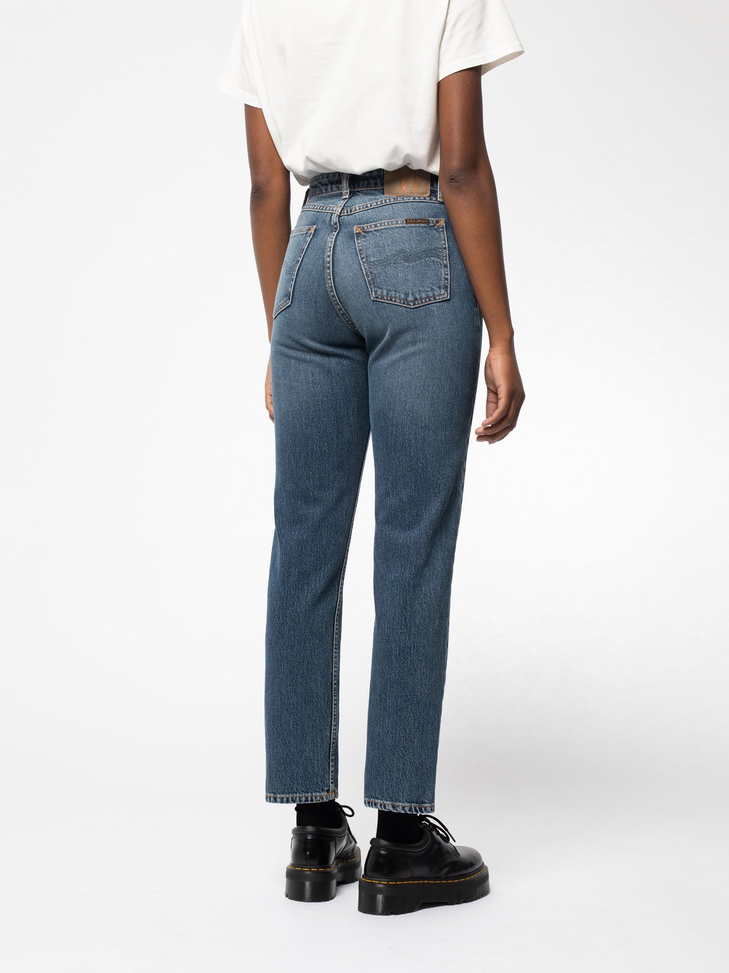 Jean droit bleu en coton bio - Straight Sally Indigo Autumn