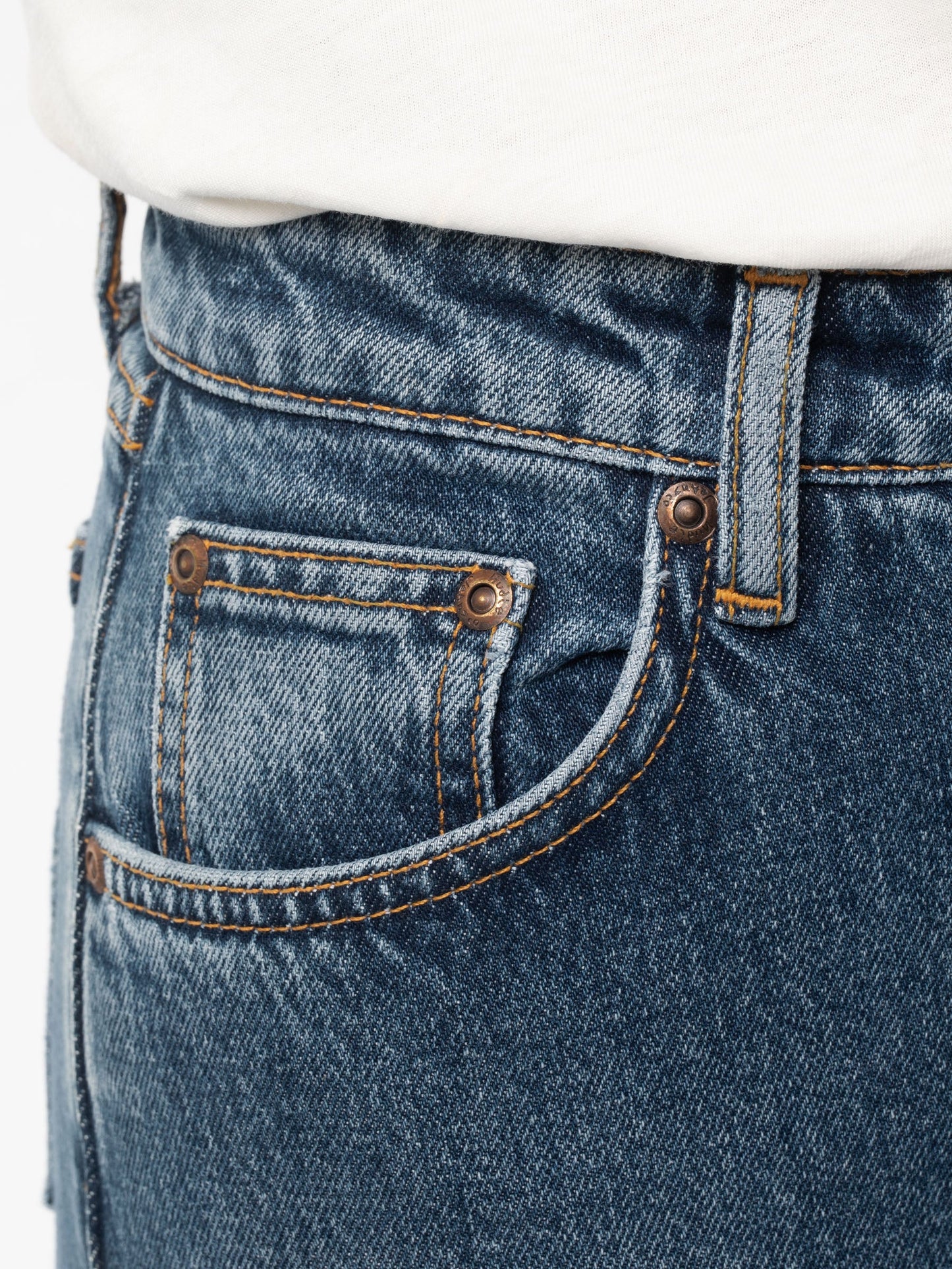Jean droit bleu en coton bio - Straight Sally Indigo Autumn