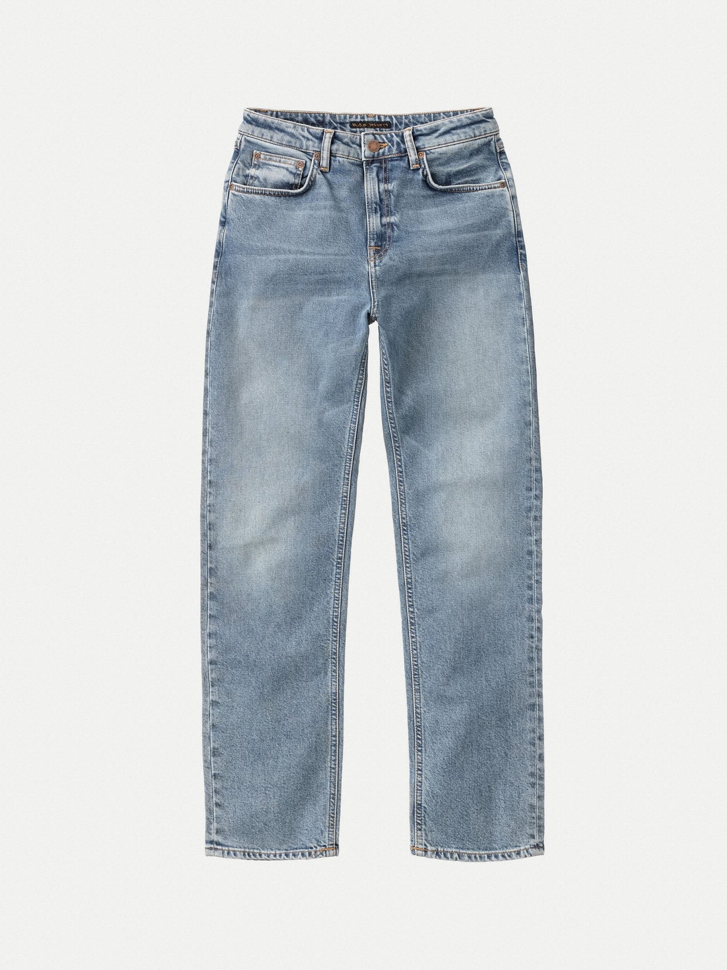 Jean droit bleu clair délavé en coton bio - Straight sally loving twill