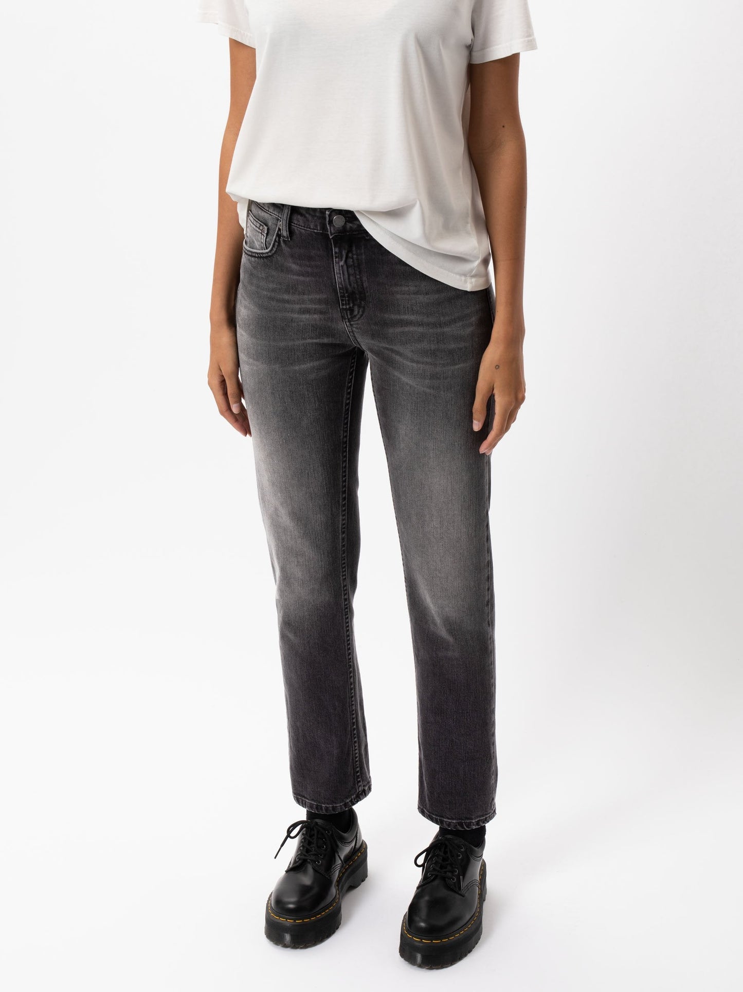 Jean droit gris délavé coton bio - straight sally midnight rumble