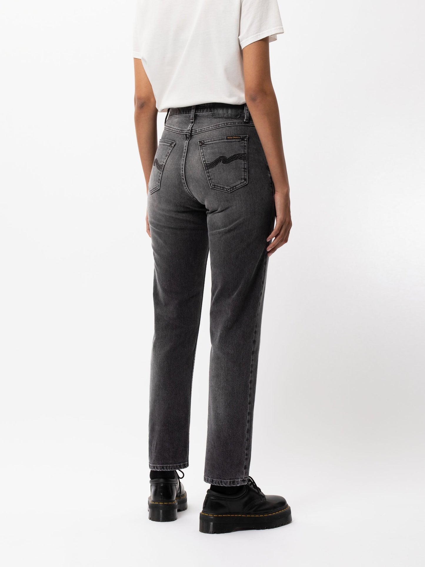 Jean droit gris délavé coton bio - straight sally midnight rumble