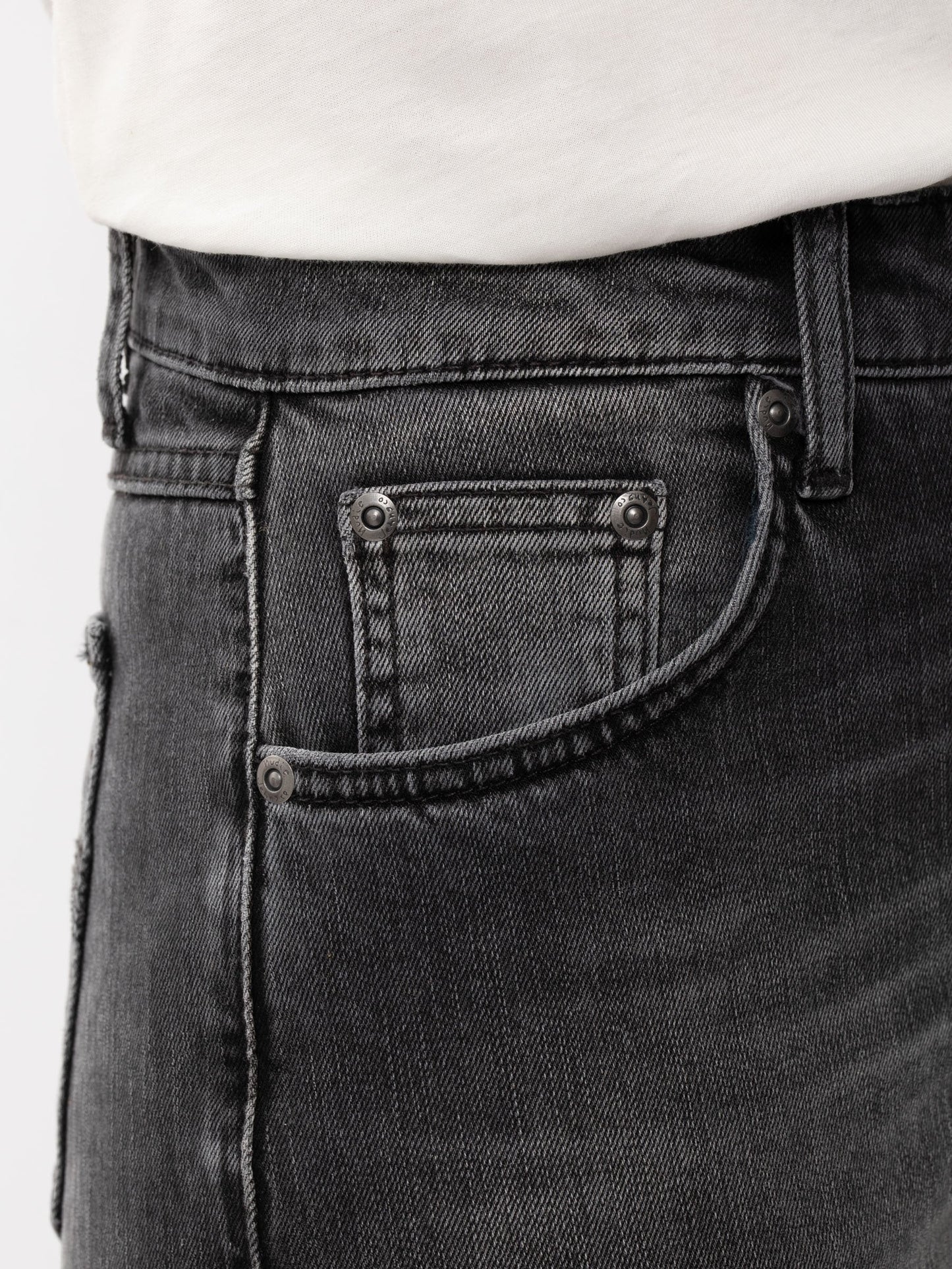 Jean droit gris délavé coton bio - straight sally midnight rumble