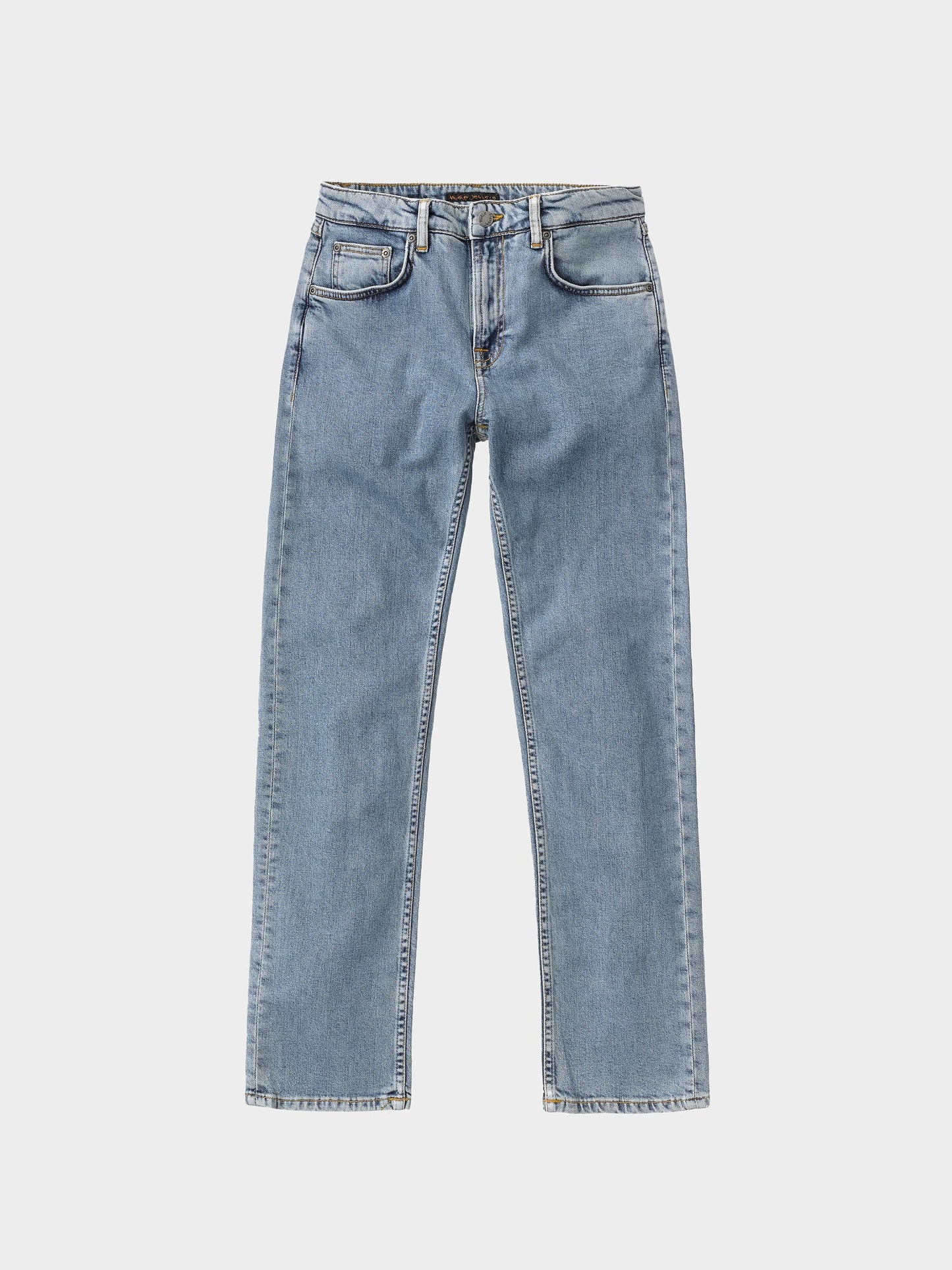 Jean droit bleu délavé en coton bio - Straight sally worn in stone