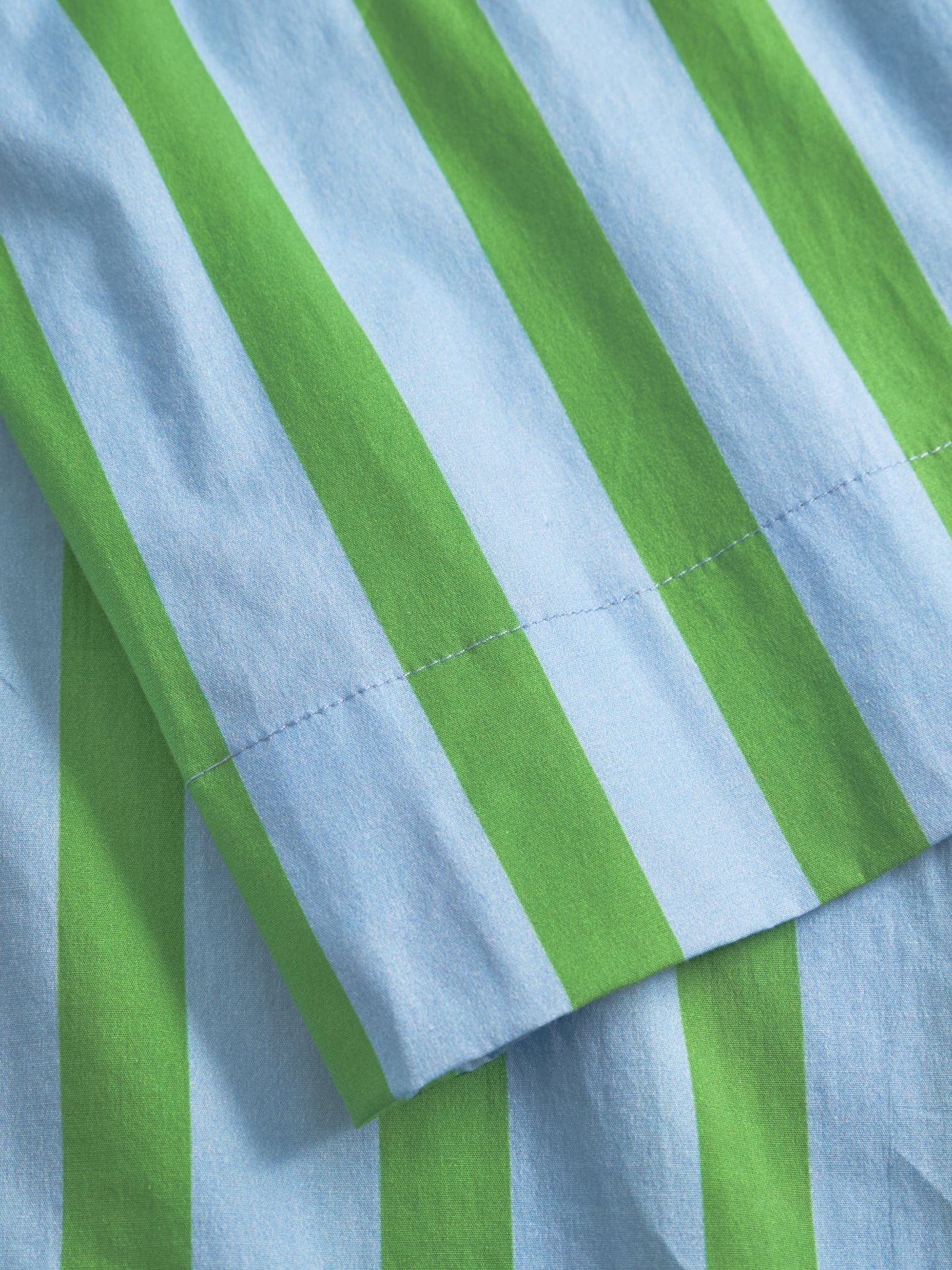 Pantalon ample en coton biologique | rayé vert et bleu "stripe pop culotte trousers - blue"