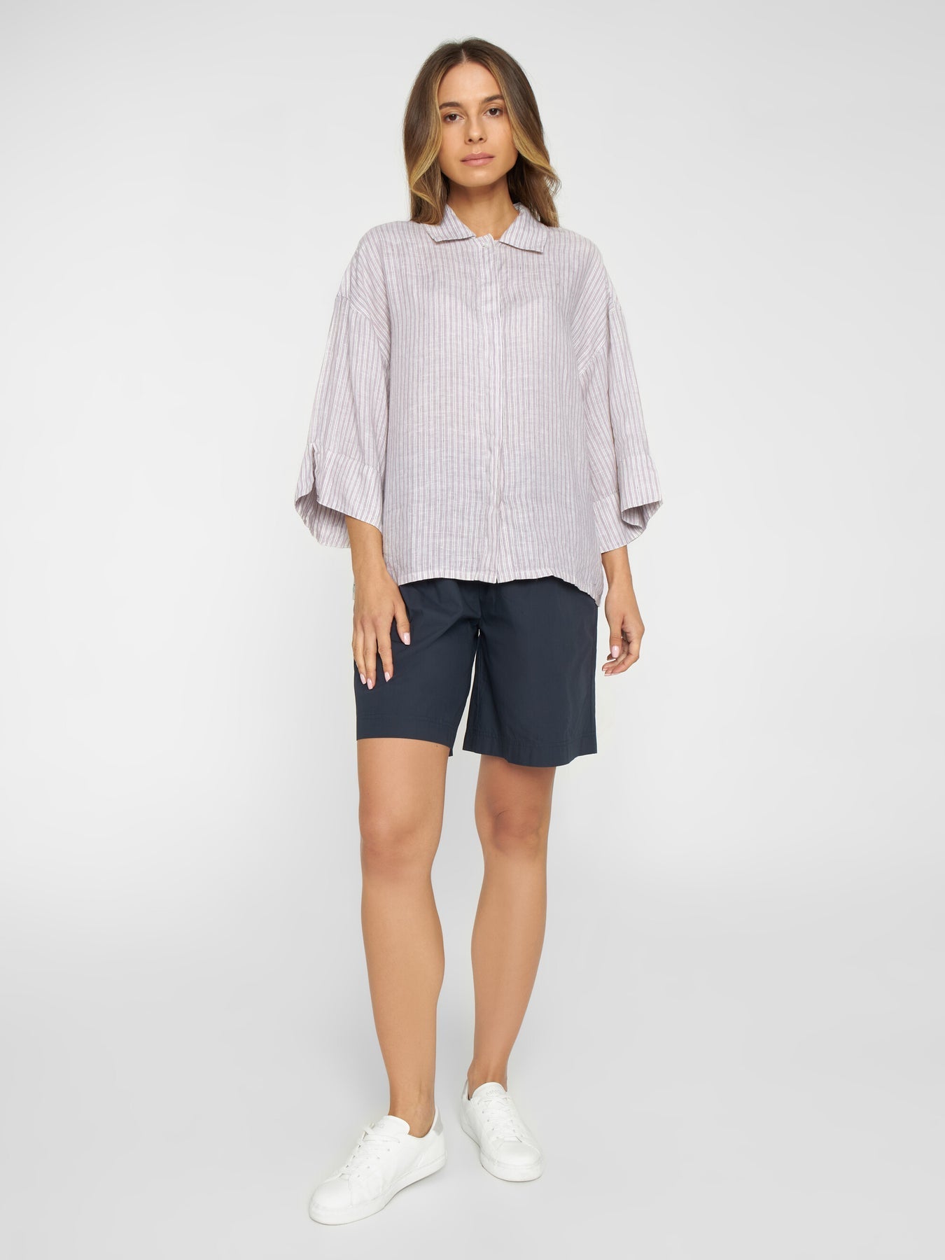 Chemiser rayé en lin bio - striped linen shirt