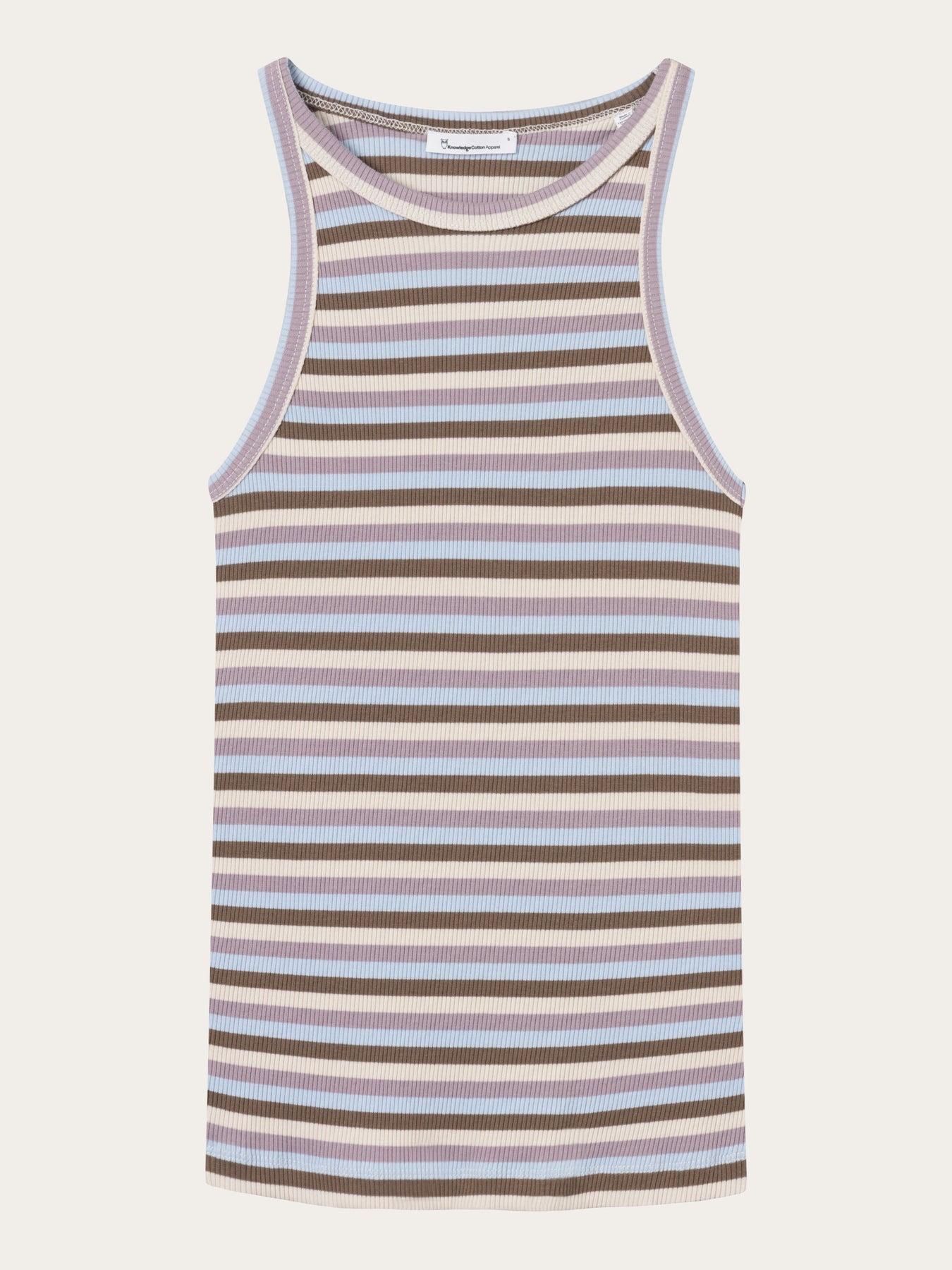 Débardeur rayée en coton bio - striped racer rib top multi color
