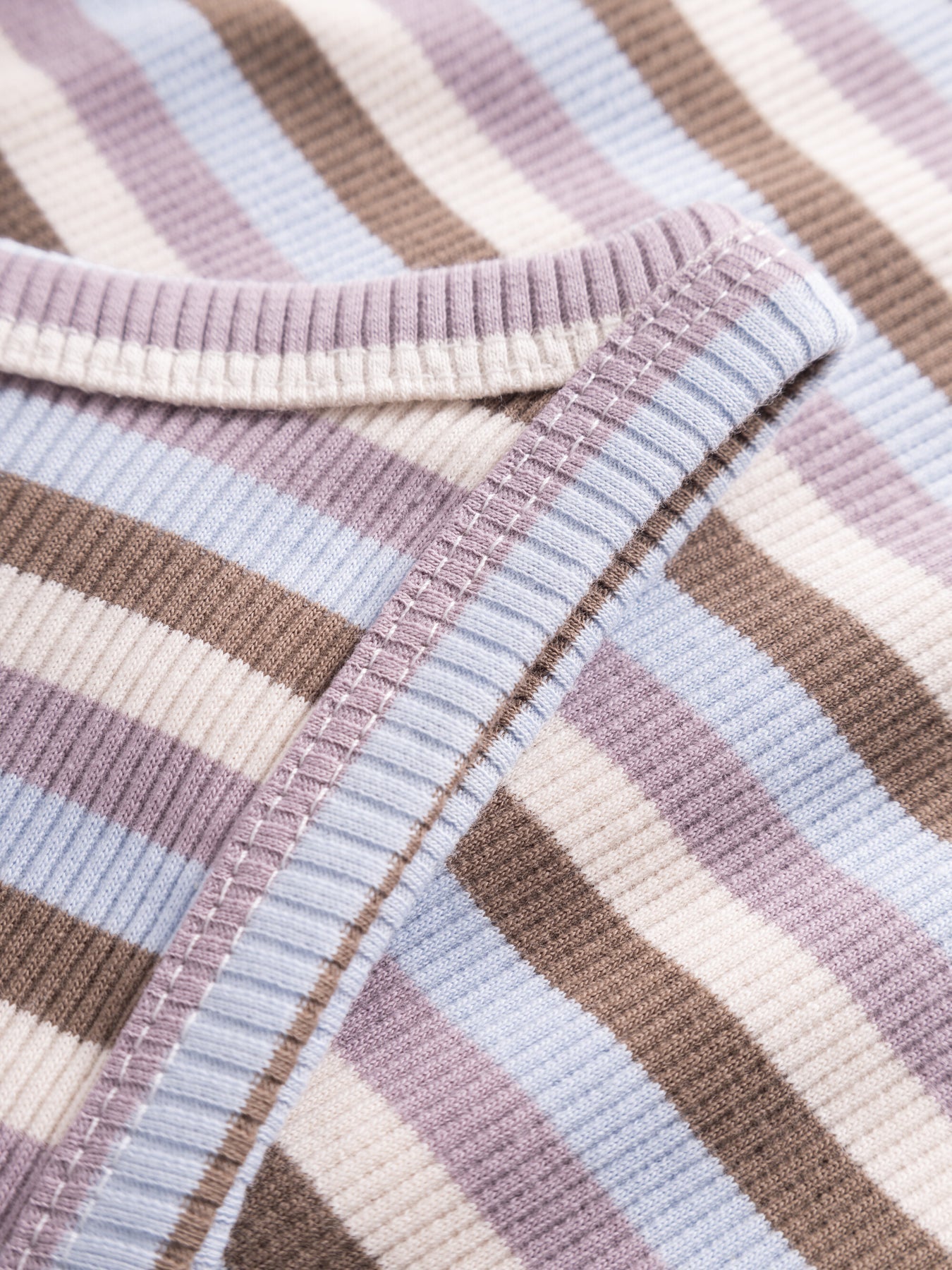 Débardeur rayée en coton bio - striped racer rib top multi color