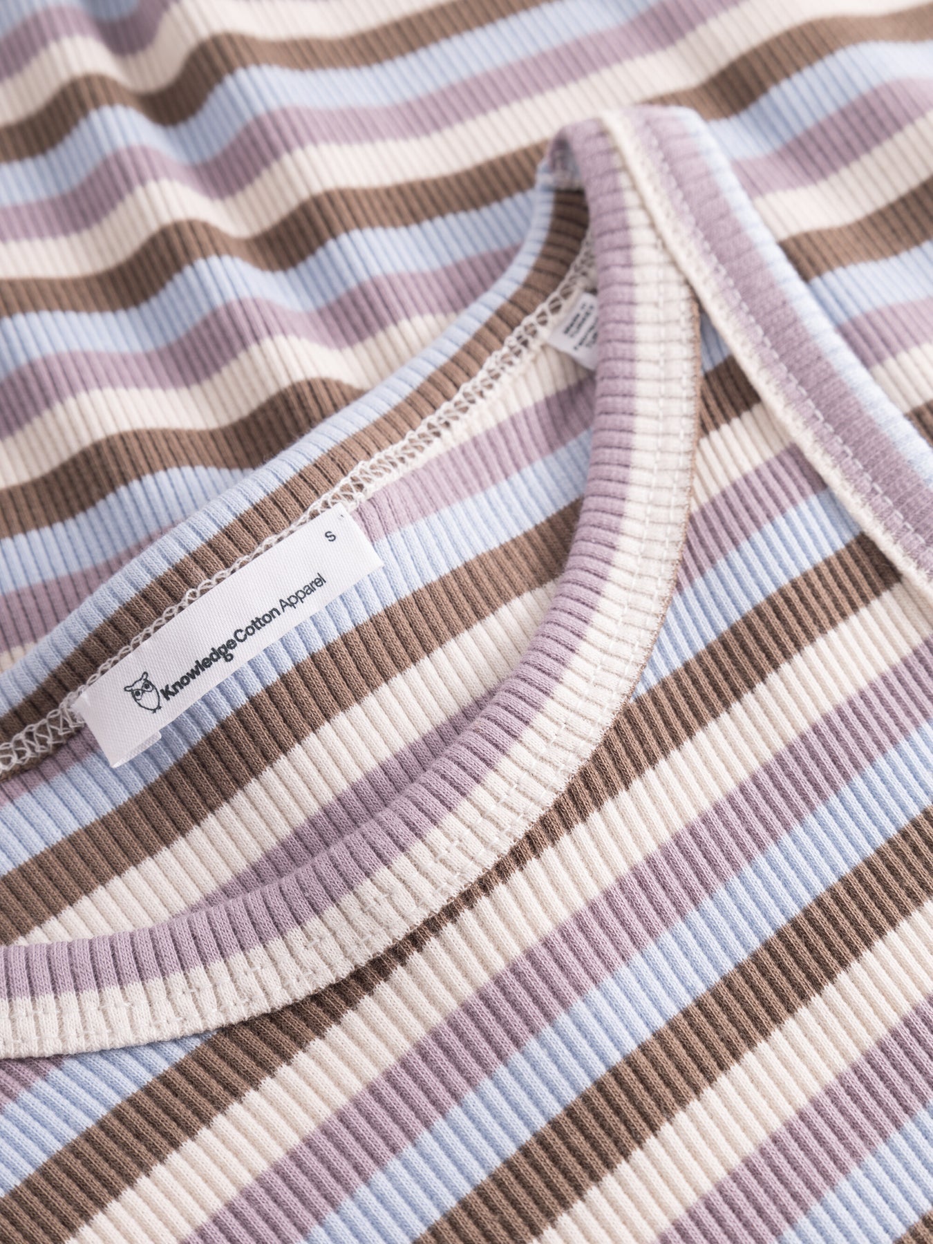 Débardeur rayée en coton bio - striped racer rib top multi color
