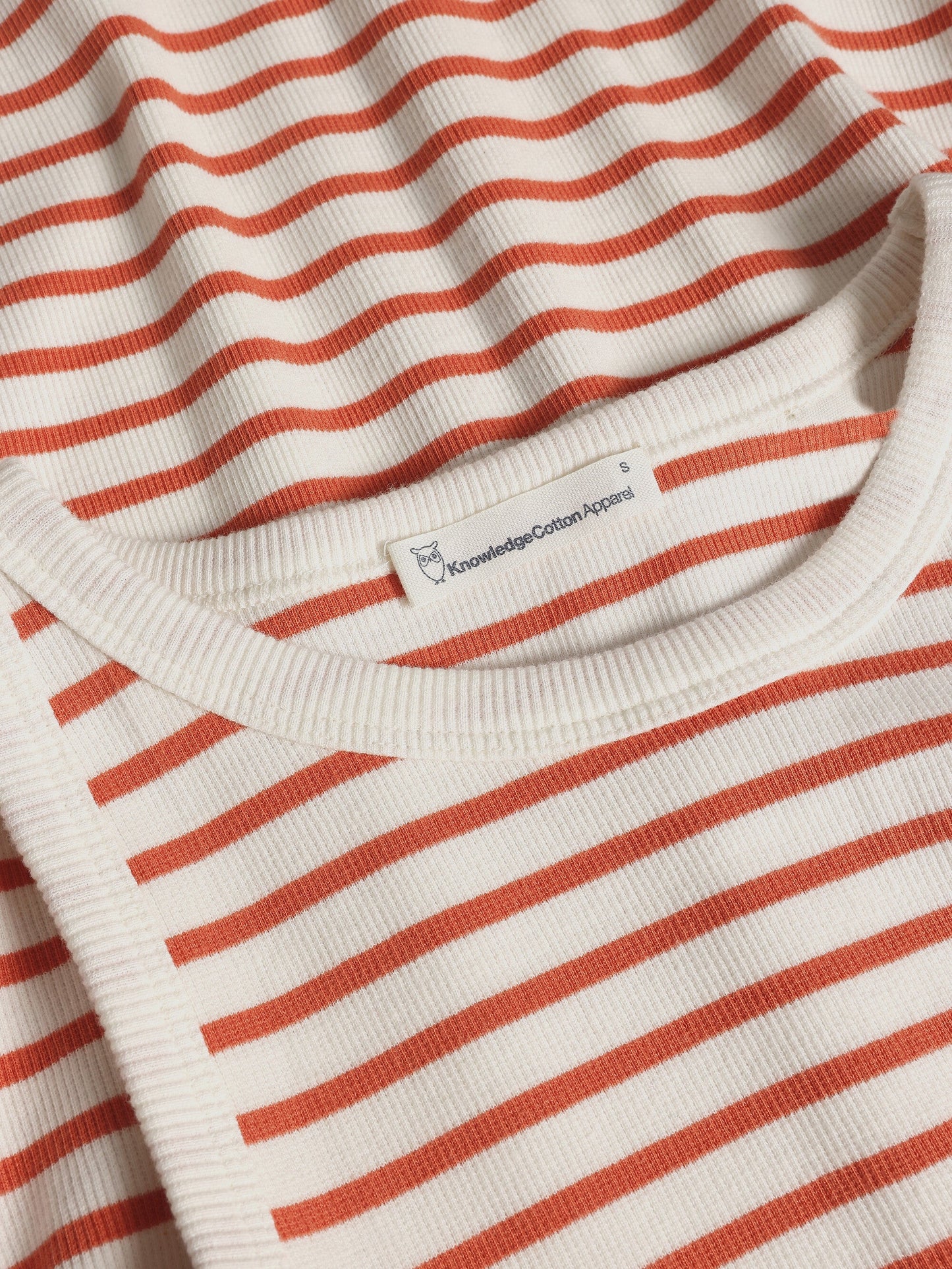 Débardeur en coton biologique | rouge "striped racer rib top - red stripe"