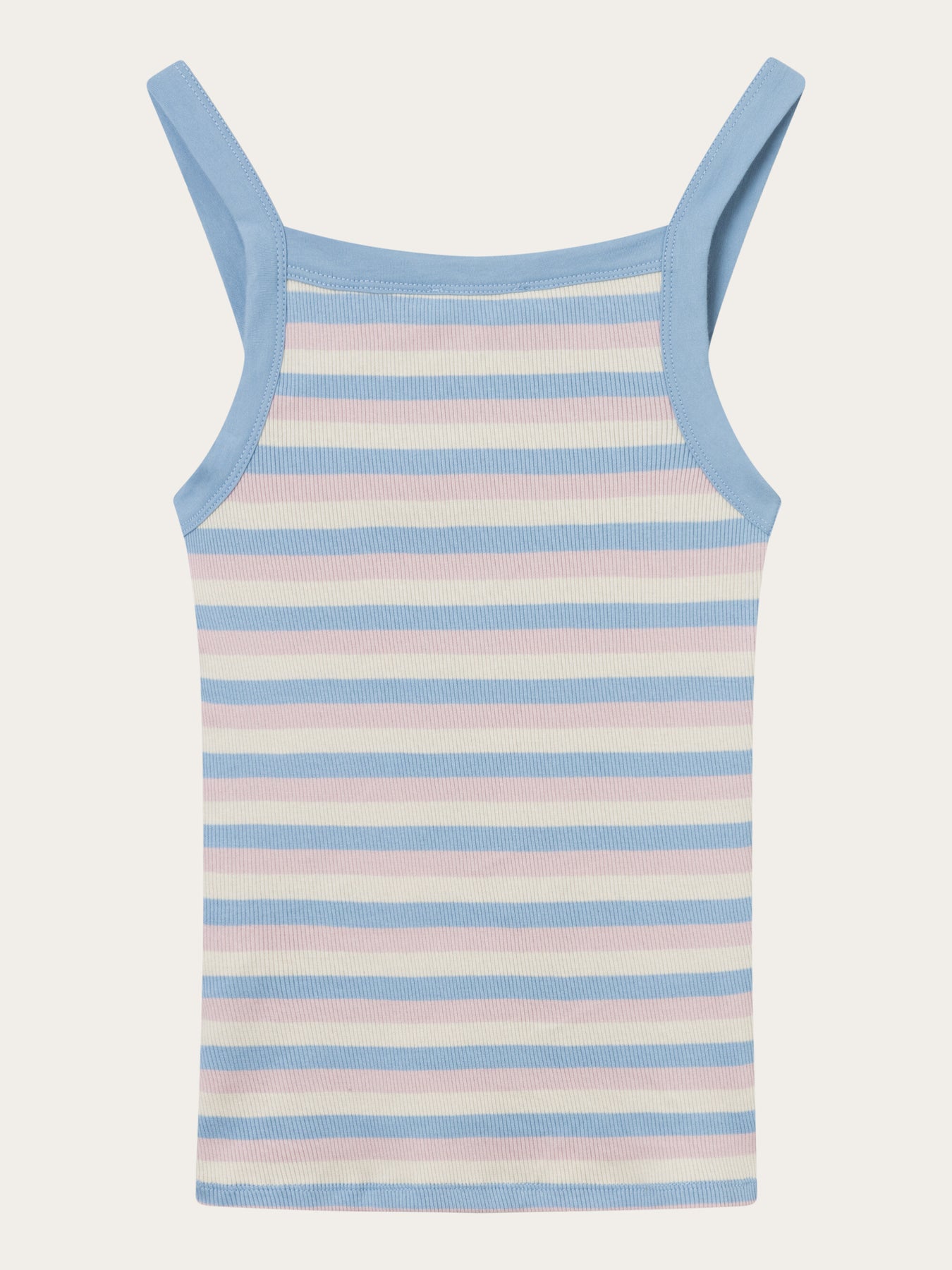 Débardeur rayé en coton bio - striped rib strap top stripe