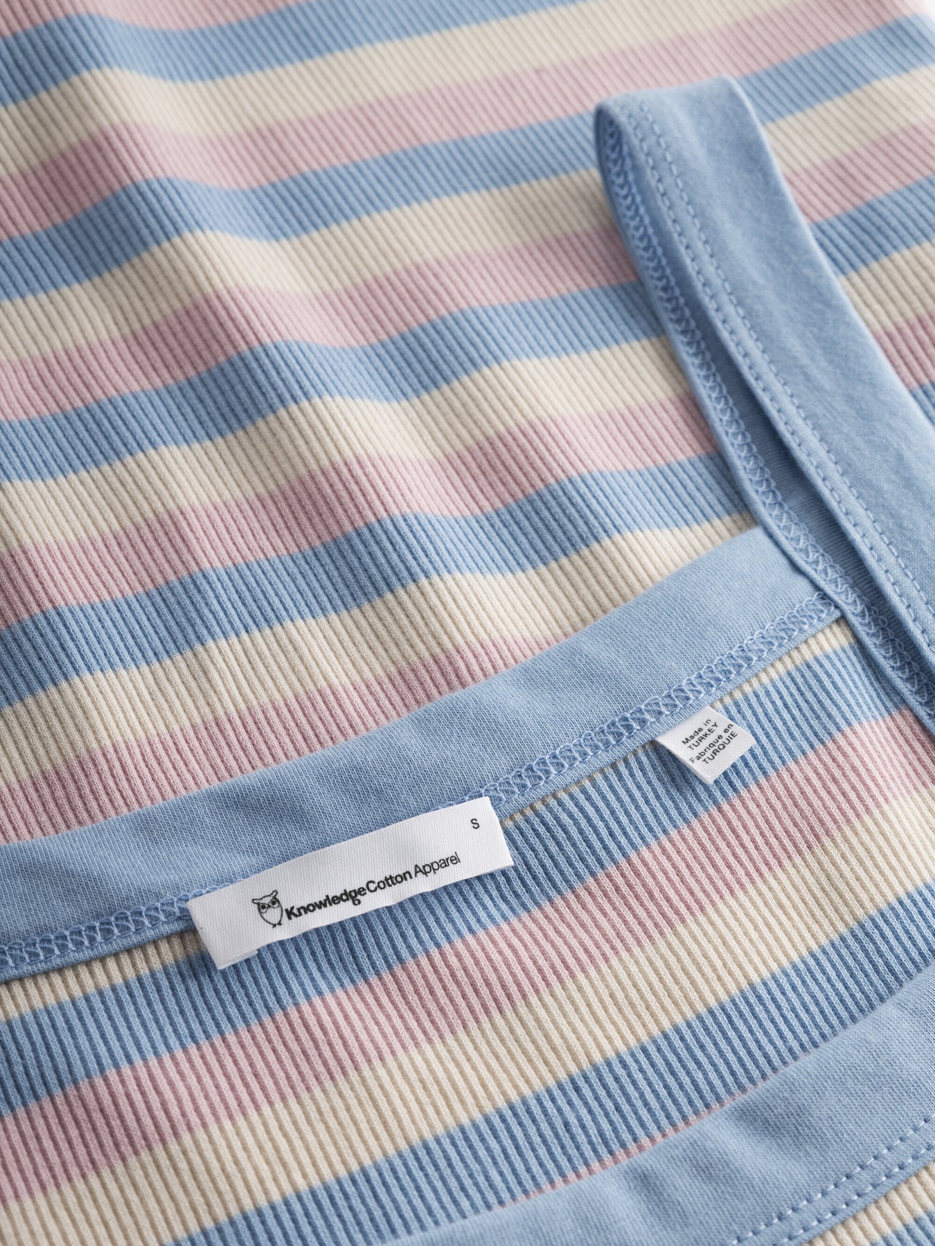 Débardeur rayé en coton bio - striped rib strap top stripe