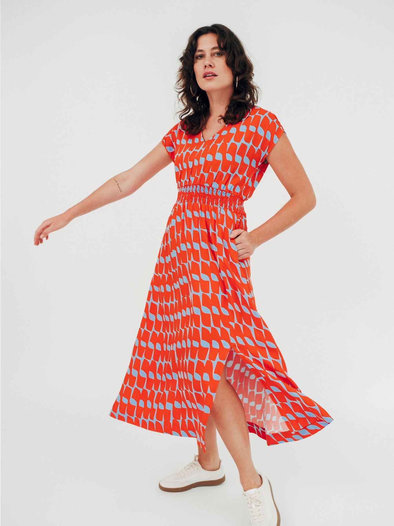 Robe en ecovero | rouge "Sun is up dress - red"