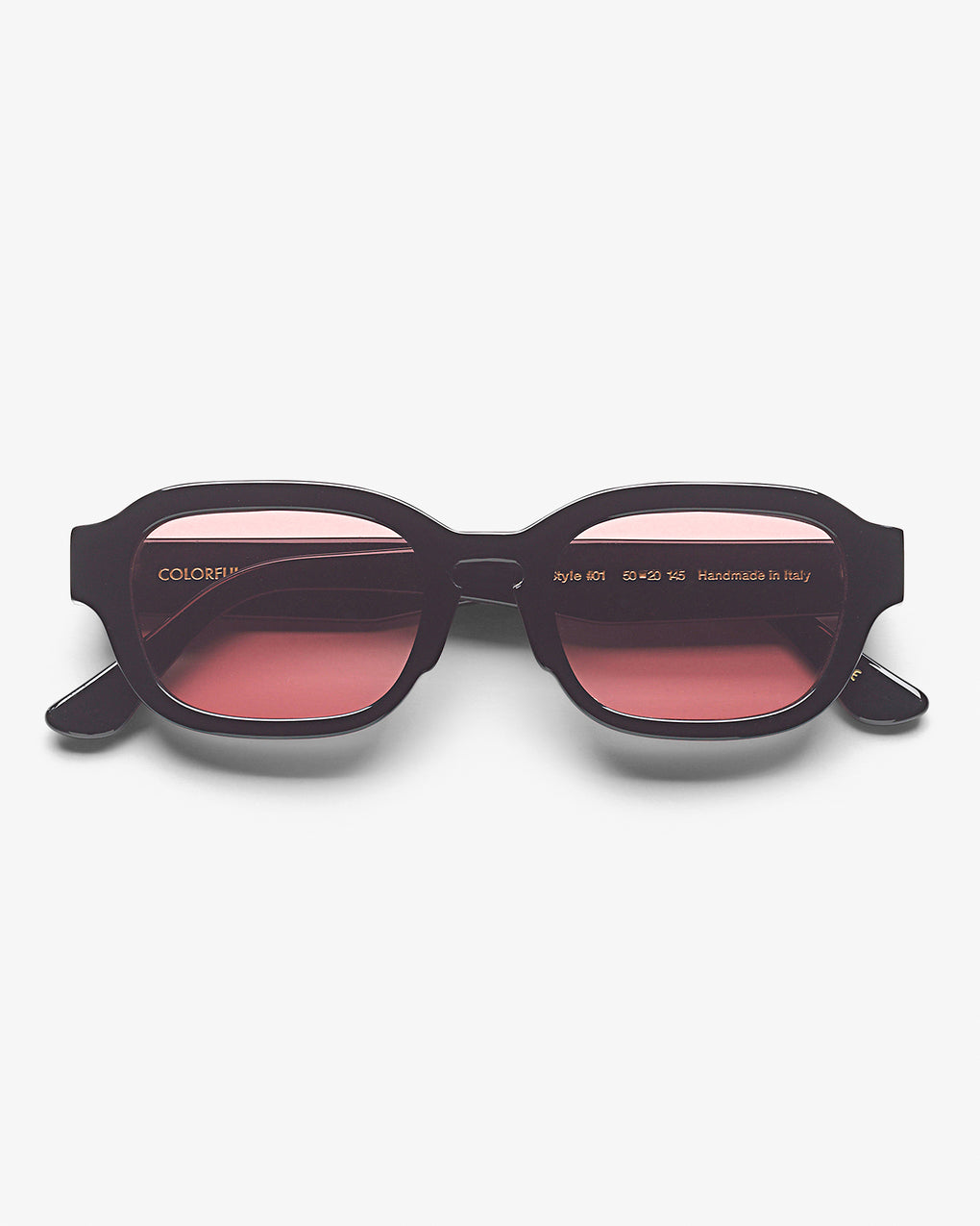 Lunettes de soleil en acetate biodegradable - 01 deep black solid dark pink