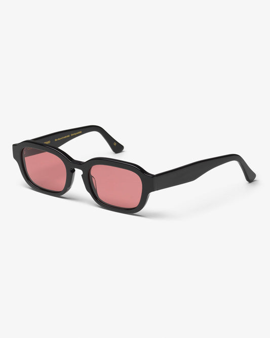 Lunettes de soleil en acetate biodegradable - 01 deep black solid dark pink