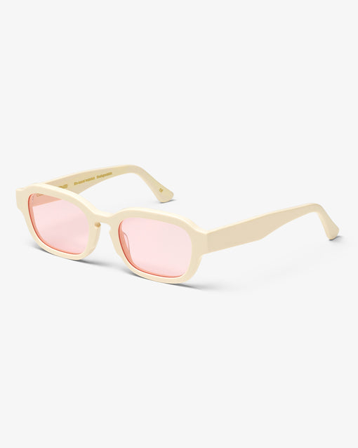 Lunettes de soleil en acetate biodegradable - 01 ivory white solid light pink