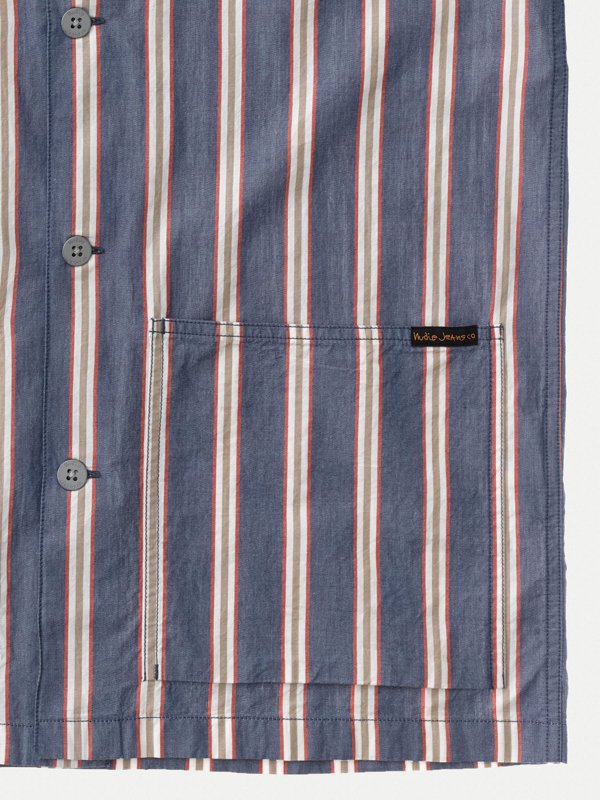 Chemise manches courtes rayée en coton bio - Svante Cuban