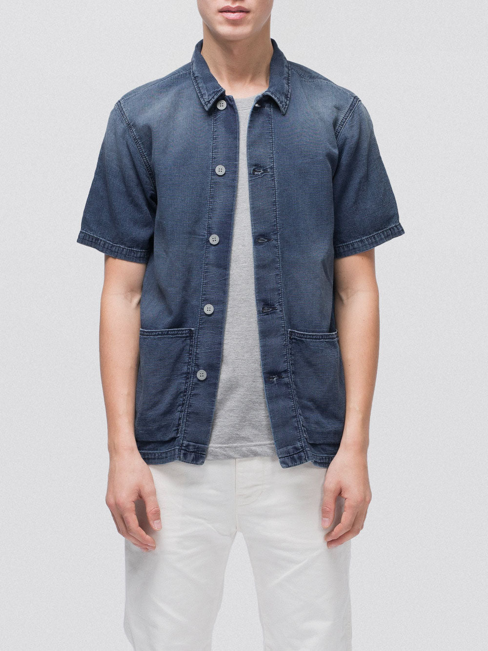 Chemise manches courtes jean en coton bio - Svante Cuban
