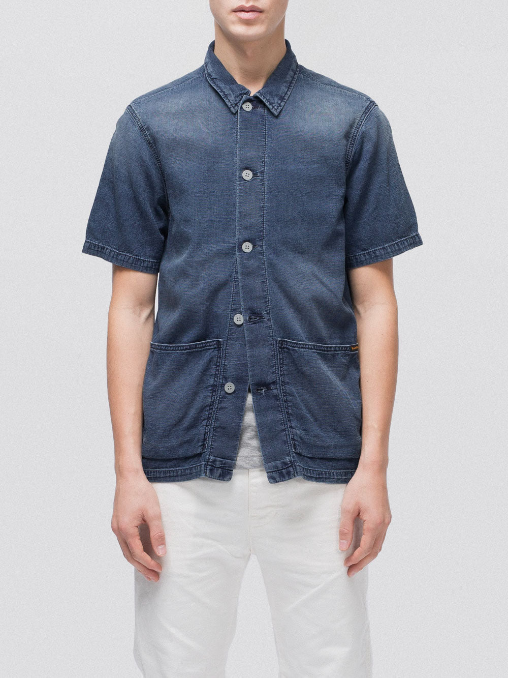 Chemise manches courtes jean en coton bio - Svante Cuban