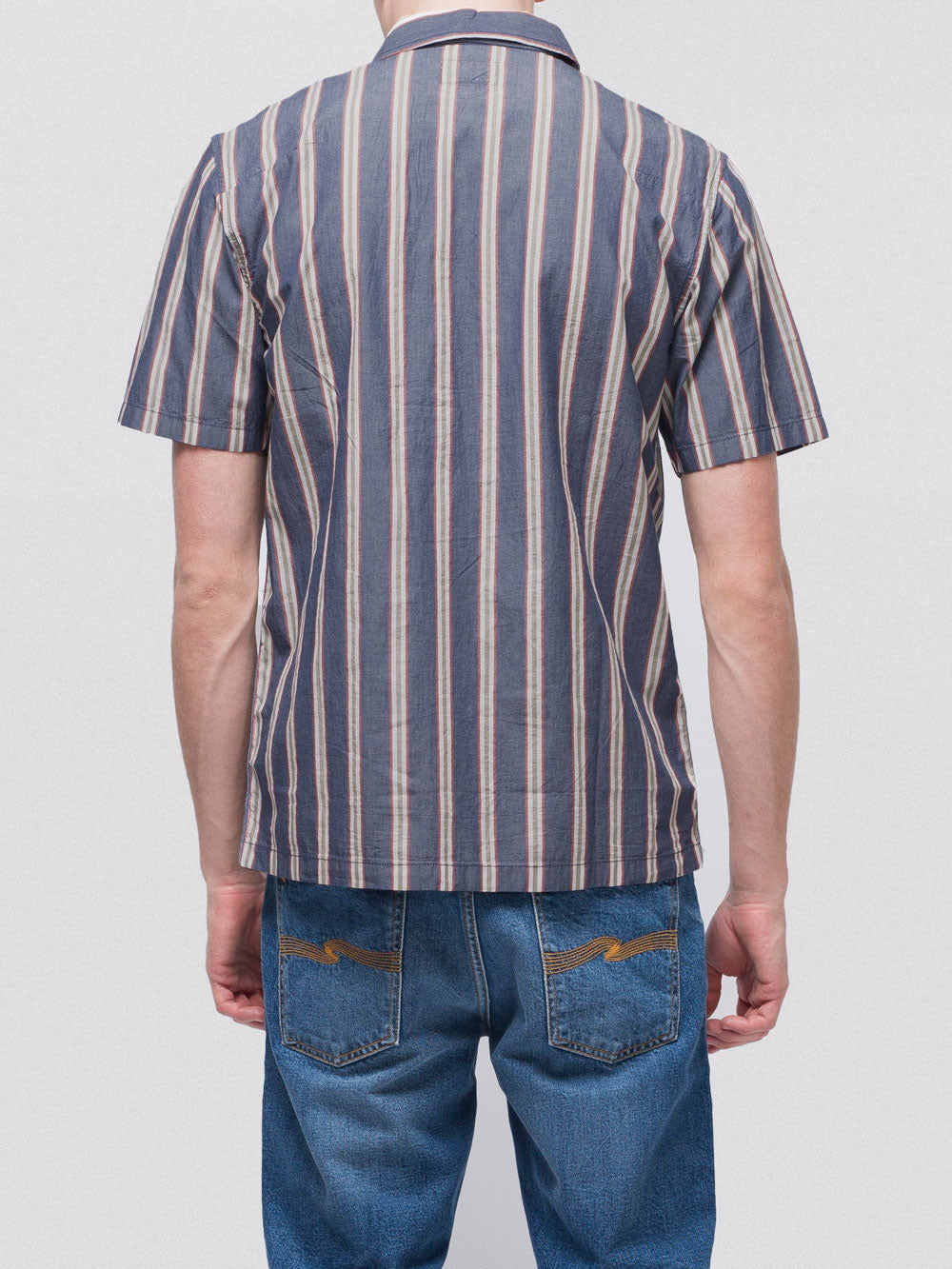 Chemise manches courtes rayée en coton bio - Svante Cuban