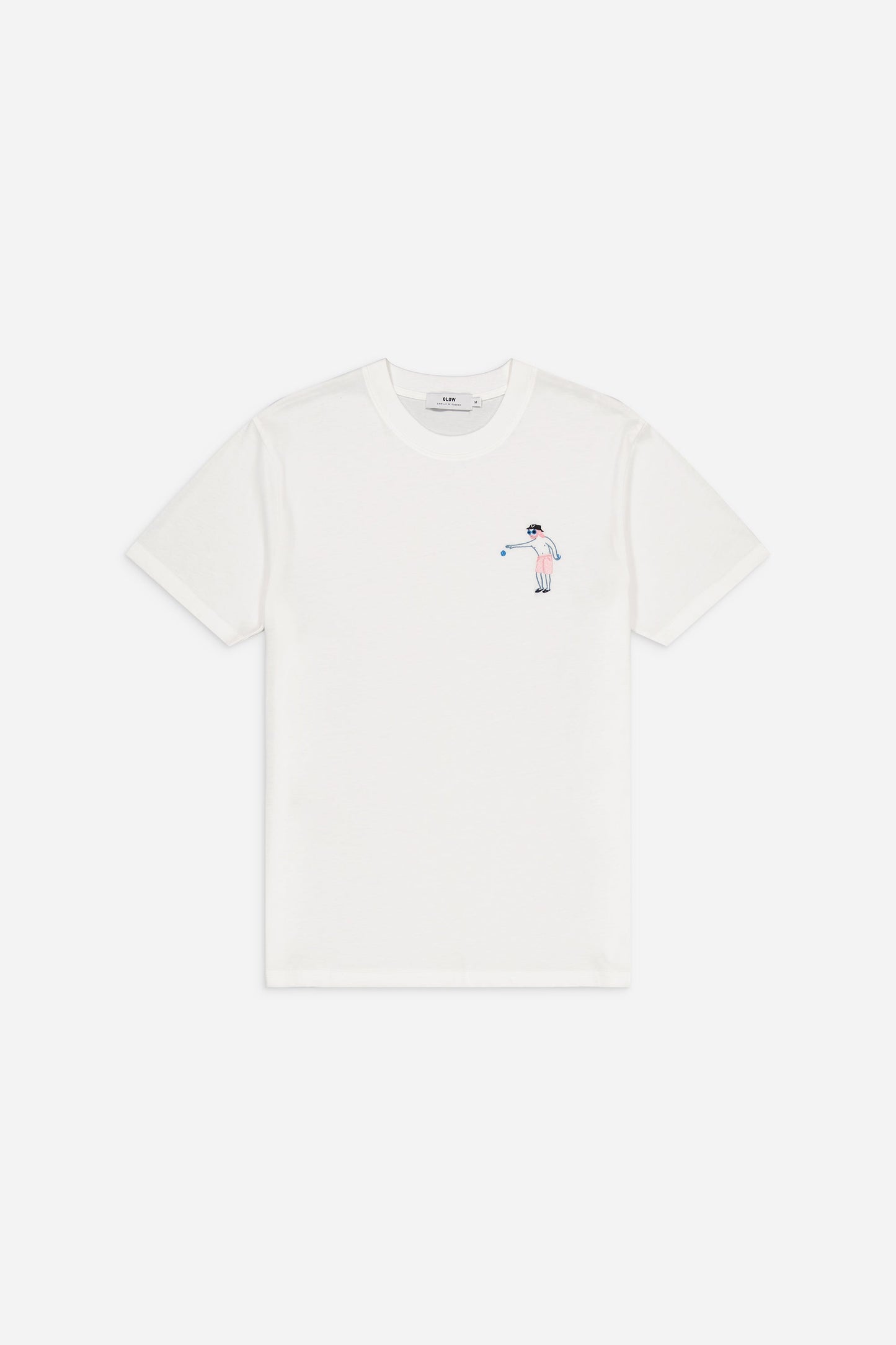 T-shirt brodé en coton bio | blanc "bouliste off-white"