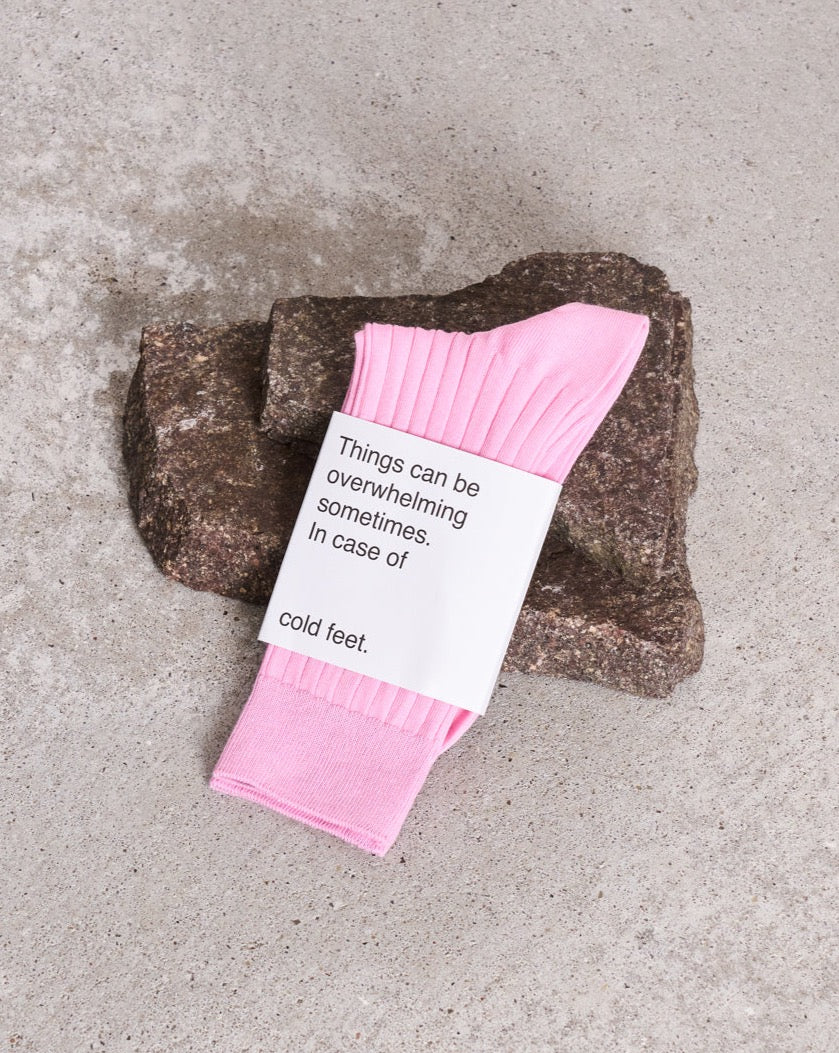Chaussettes côtelées en coton bio | rose "socks bonbon pink"