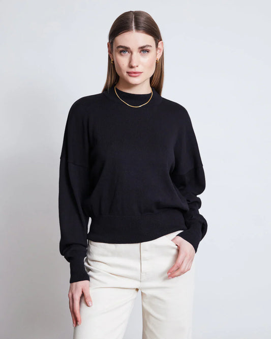Pull oversize en coton bio | Noir "yin black"
