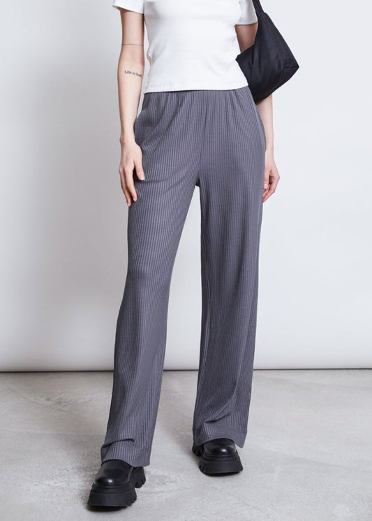 Pantalon ample côtelé en tencel | gris "smilla - dark grey"