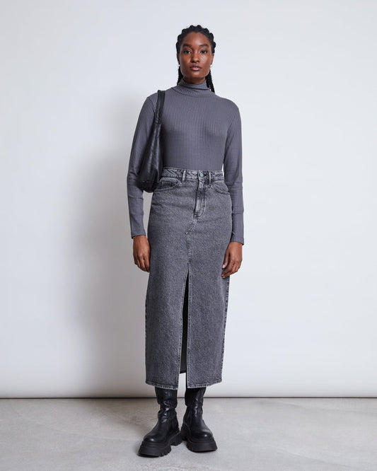 Jupe en coton bio | gris "luce - light grey"