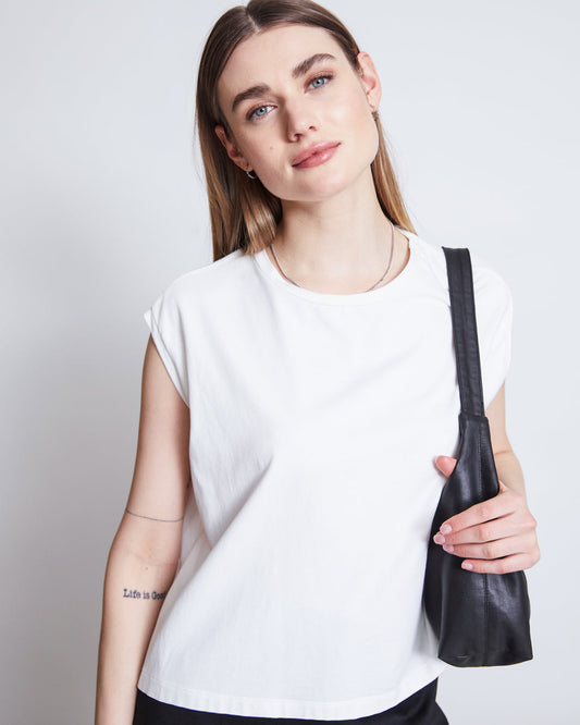 T-shirt en coton bio | Blanc "shirt ovar white"