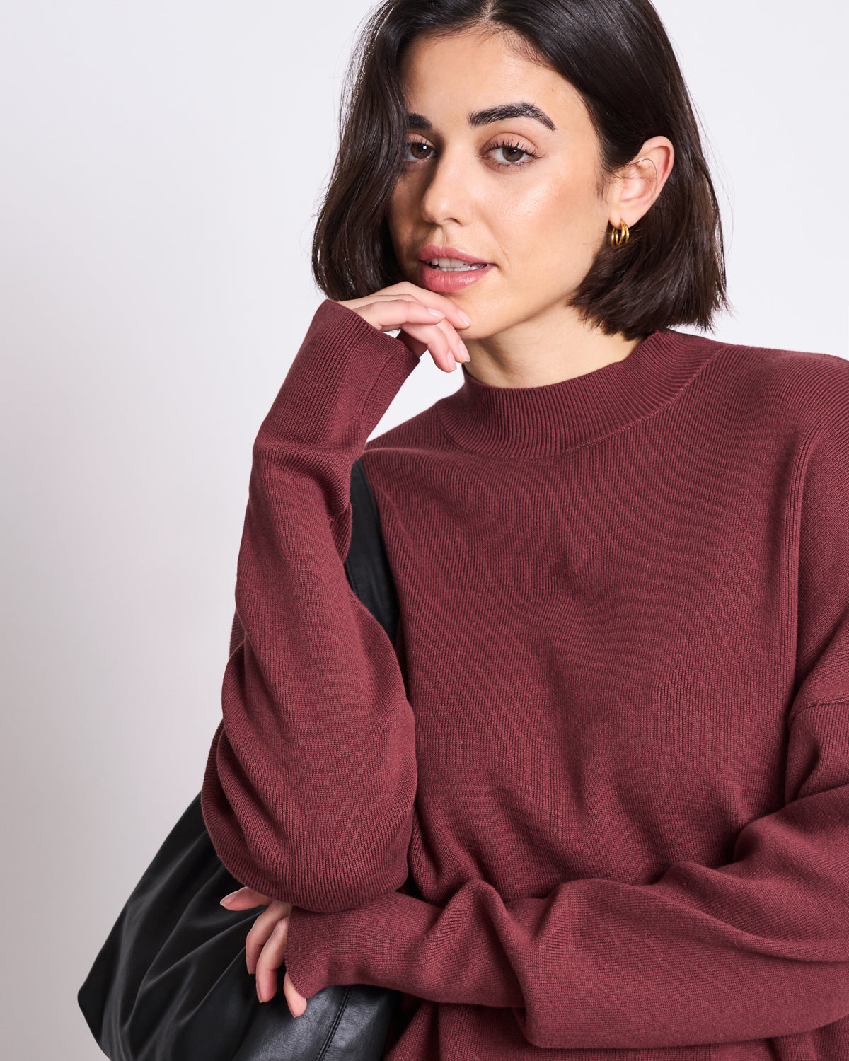 Robe pull en coton bio | bordeaux "nuna - intense rust"