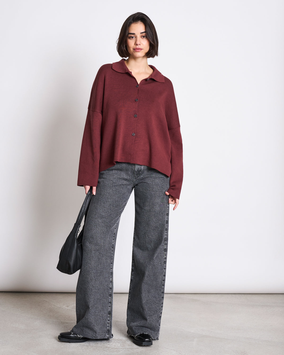 Gilet en coton bio | bordeaux "anjo - intense rust"