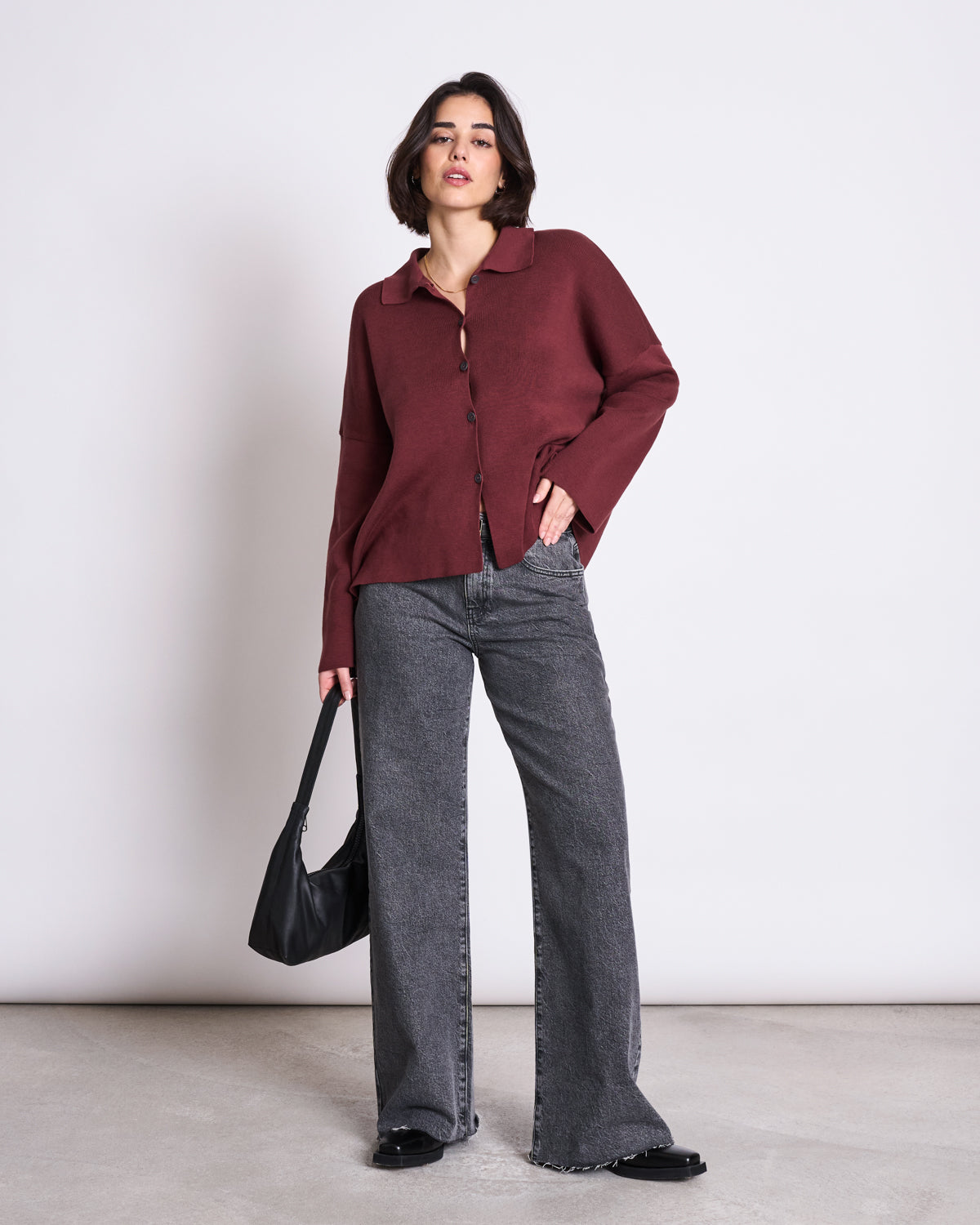 Gilet en coton bio | bordeaux "anjo - intense rust"