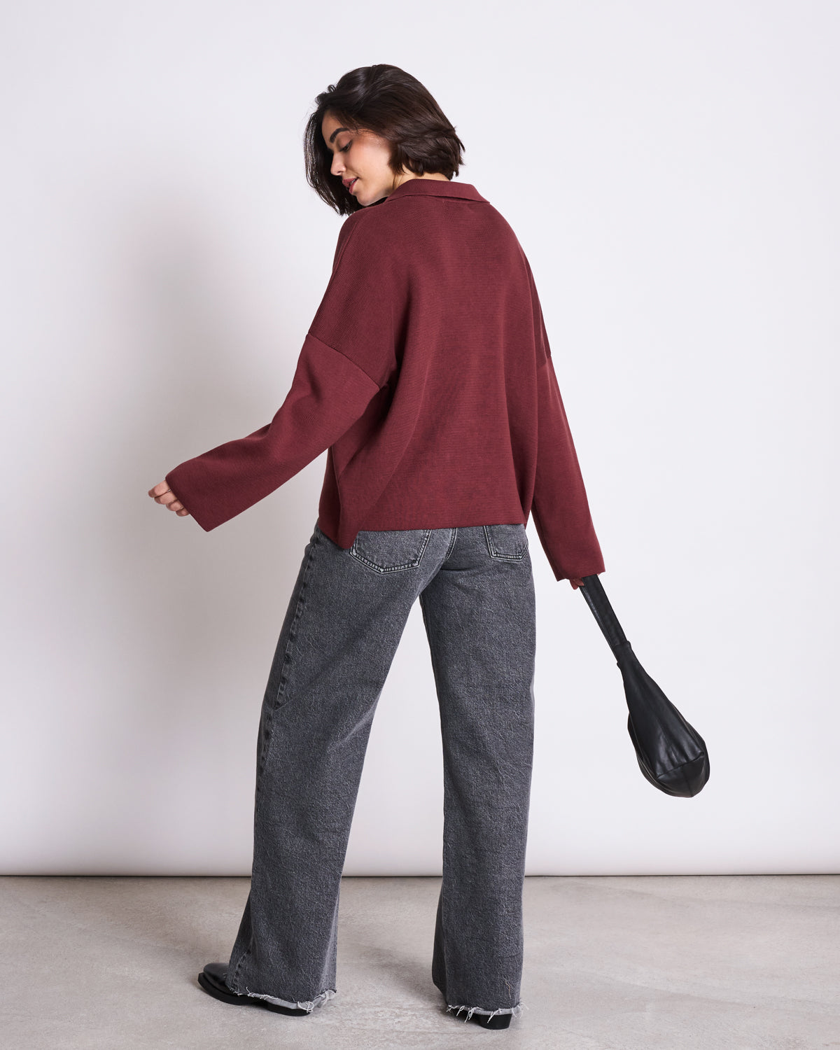 Gilet en coton bio | bordeaux "anjo - intense rust"
