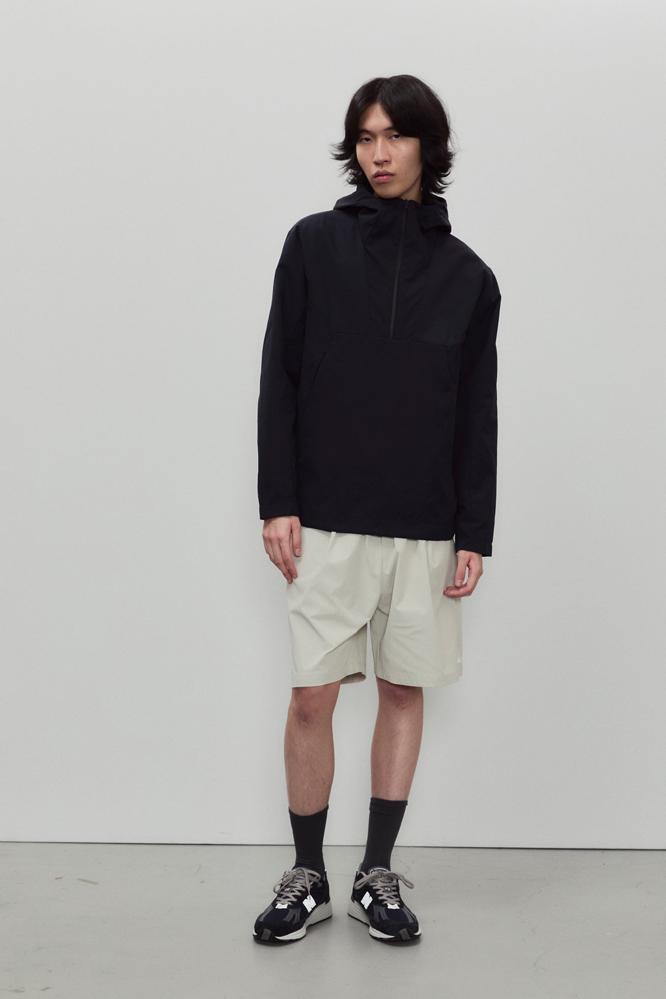 Coupe-vent en matière recyclée | bleu "technical hoodie water repellent - dark navy"