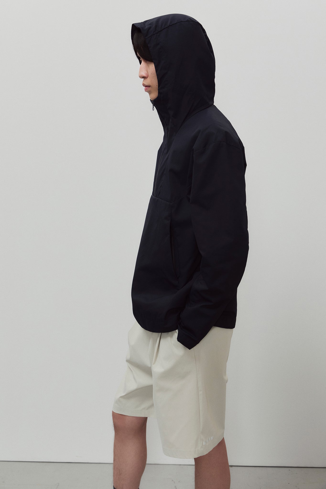 Coupe-vent en matière recyclée | bleu "technical hoodie water repellent - dark navy"