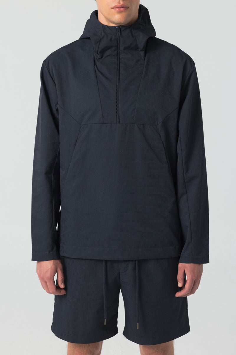 Coupe-vent en matière recyclée | bleu "technical hoodie water repellent - dark navy"